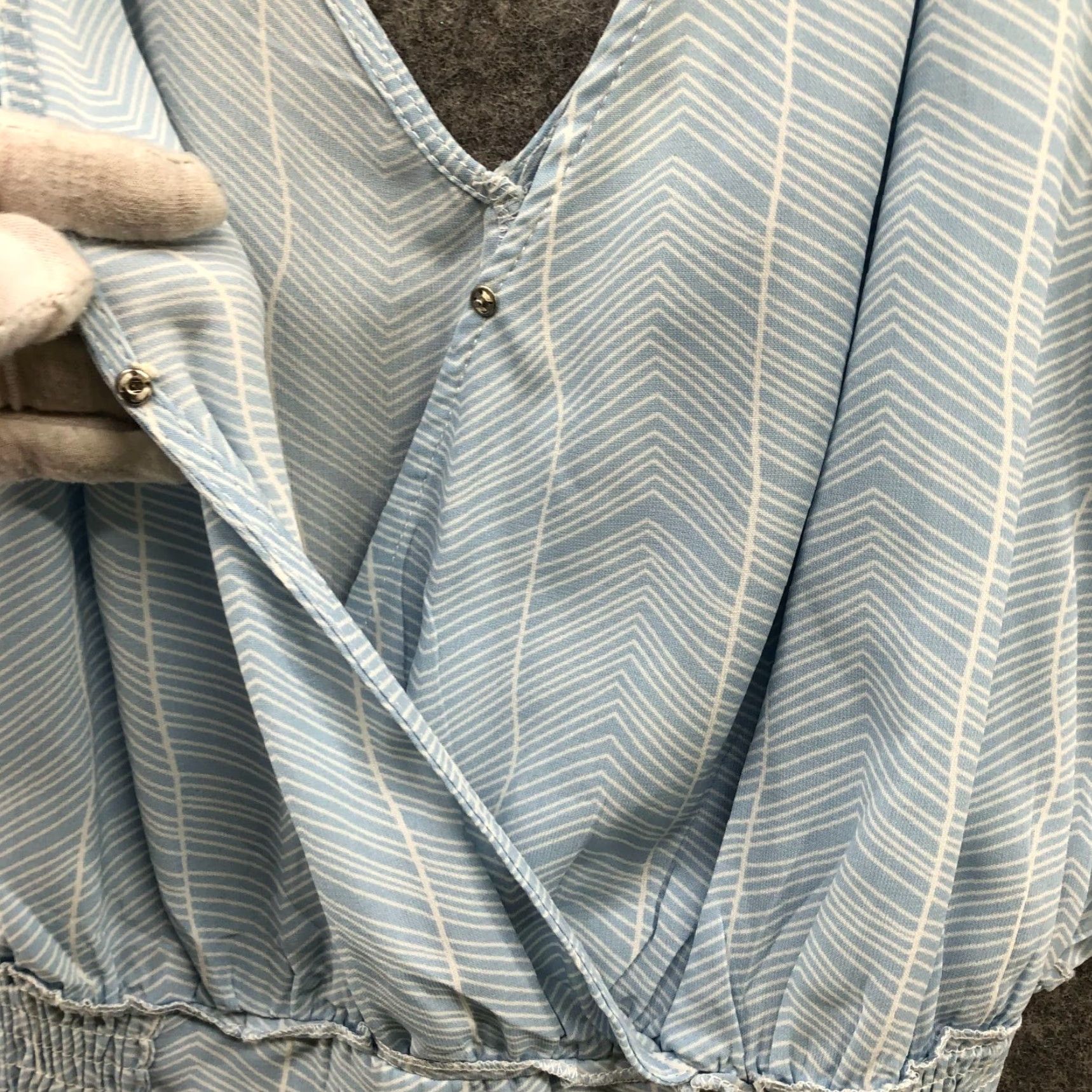 Vintage The Impeccable Pig Romper Sleeveless Womens L Light Blue V-Neck Tie Waist Size 36" / US 14 / IT 50 - 3 Thumbnail