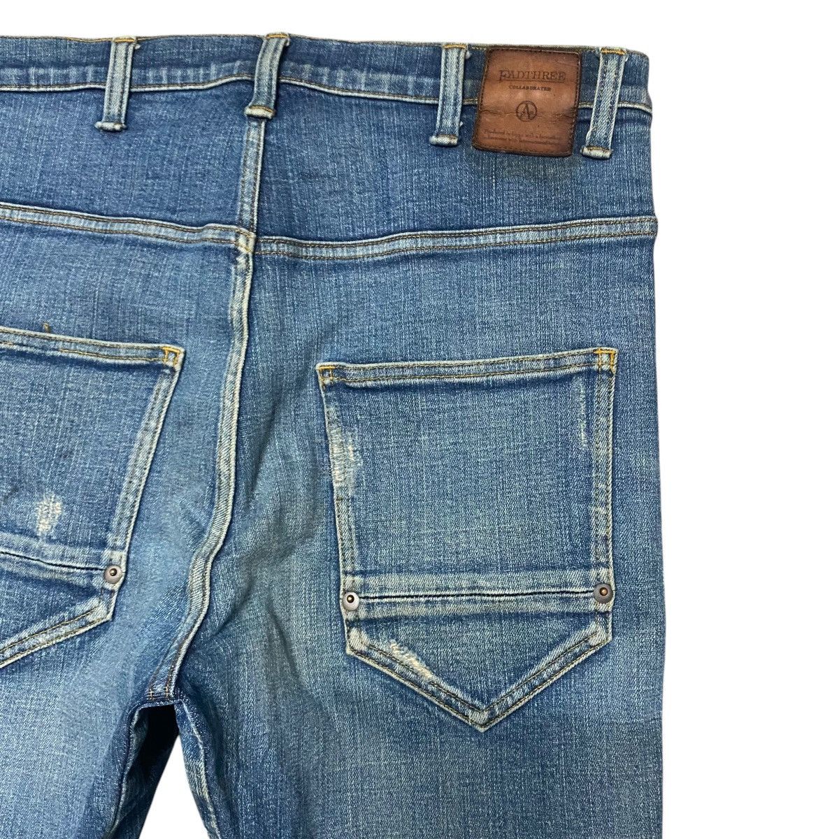 Japanese Brand Fadthree Denim Biker Jeans Stretch Size US 30 / EU 46 - 12 Thumbnail