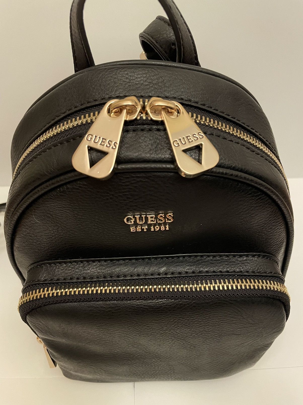 Guess GUESS Small Black & Gold Backpack Size ONE SIZE - 5 Thumbnail