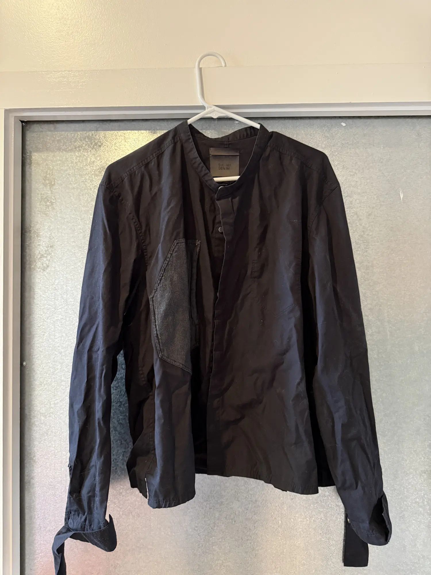 Blk Dnm Cropped Collarless Shirt Size US L / EU 52-54 / 3 - 1 Thumbnail