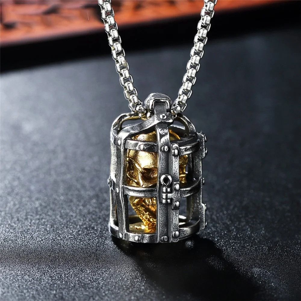 Other Gothic Cage Skull Necklace Size ONE SIZE - 2 Thumbnail