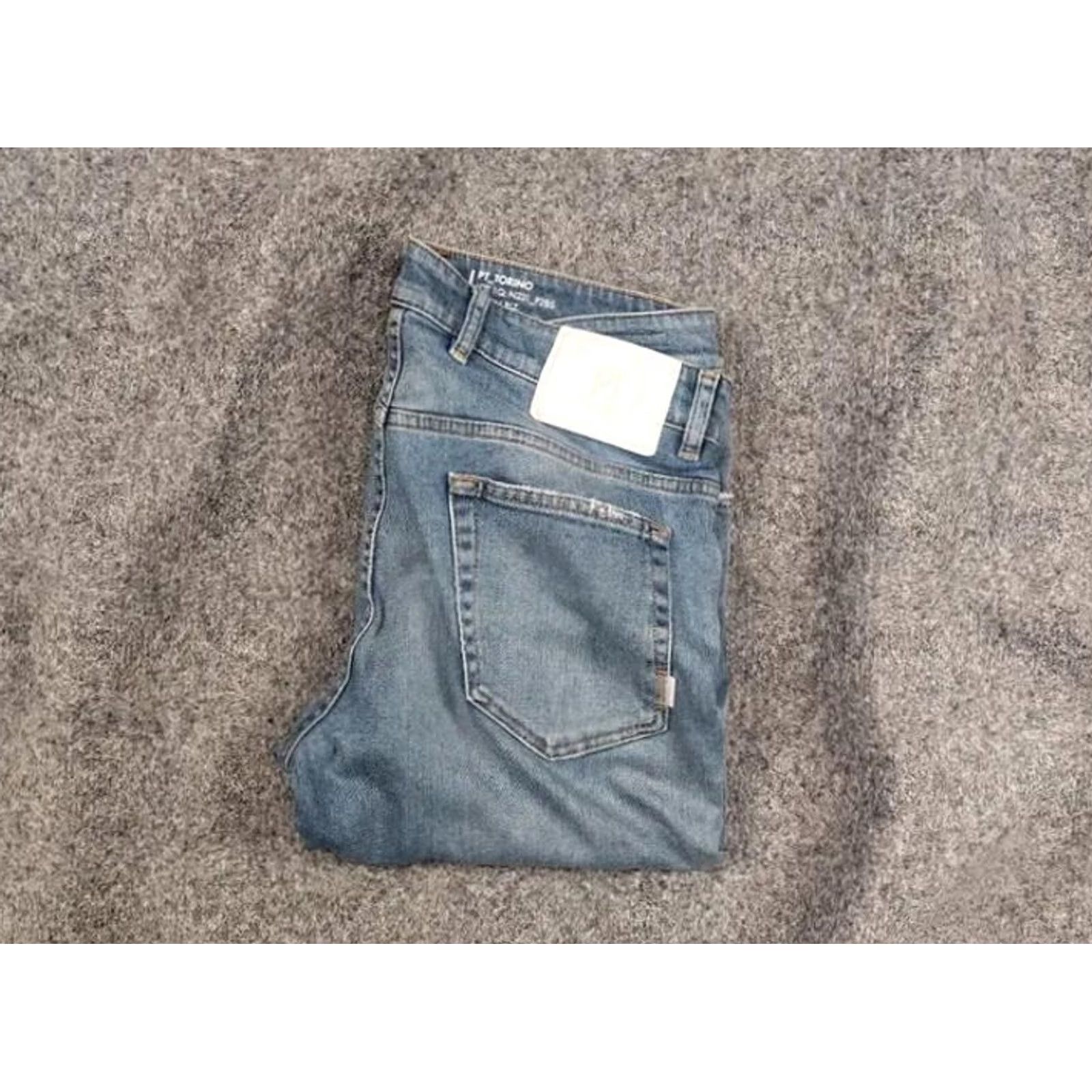 PT Torino PT Torino Jeans Ankle 33 Mens Regular Blue Denim 5-Pocket Design Casual Wear Size US 33 - 2 Thumbnail