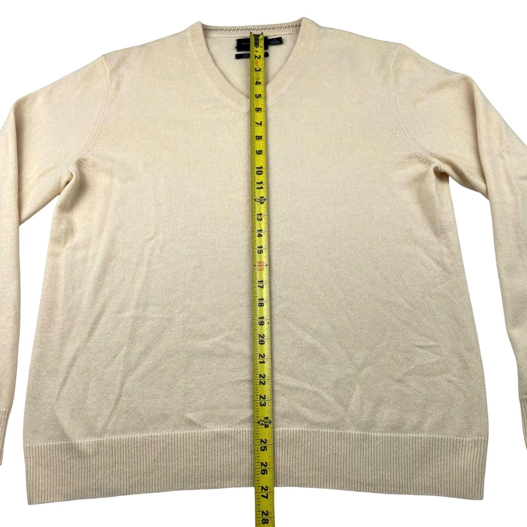 Vintage Black Brown 1826 Sweater Pullover Mens V-Neck Yellow Large 100% Cashmere Size US L / EU 52-54 / 3 - 4 Thumbnail