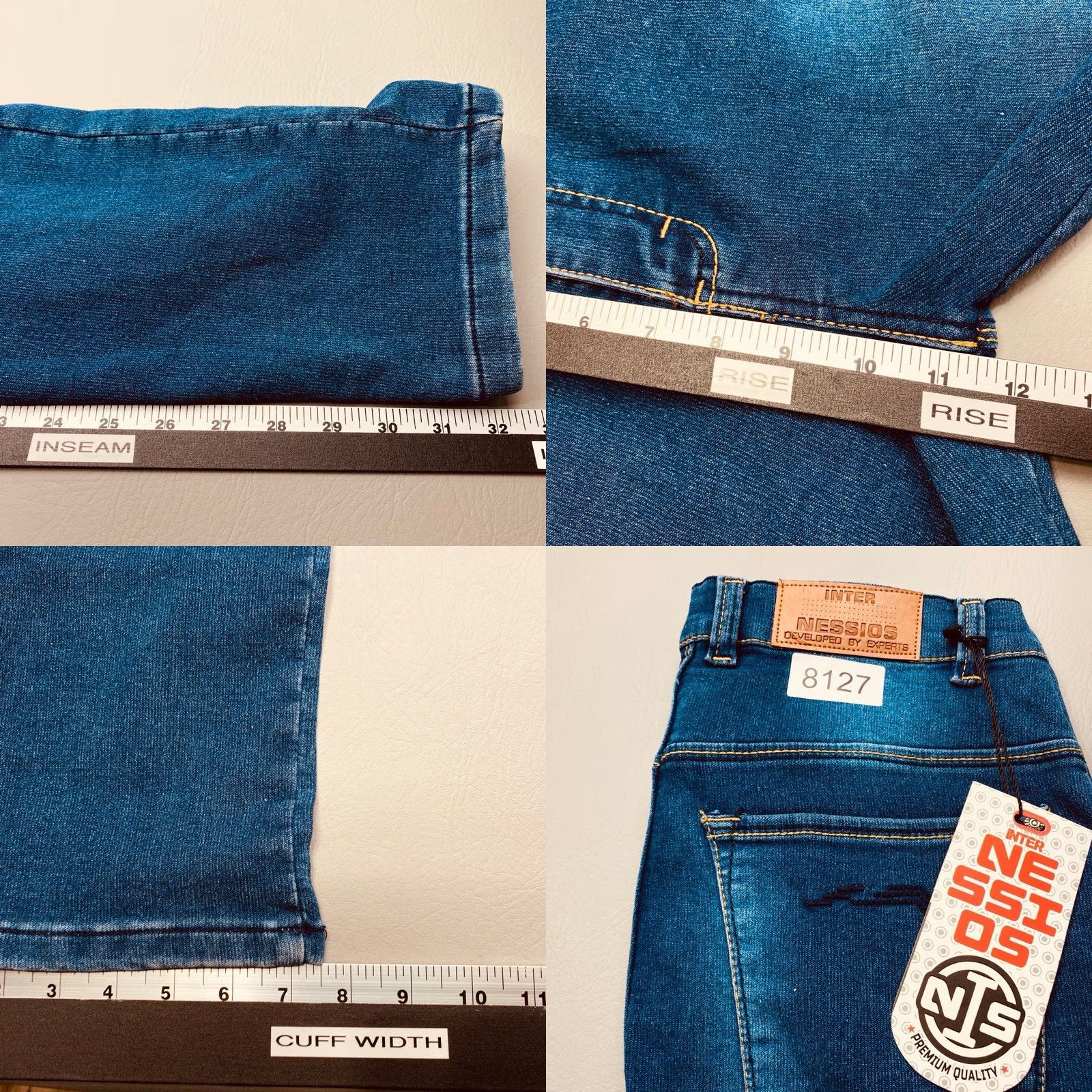 Vintage NWT Inter Nessios Jeans Mens 38x32 Blue Denim Stretch Straight Leg 8127 Size US 38 / EU 54 - 9 Thumbnail