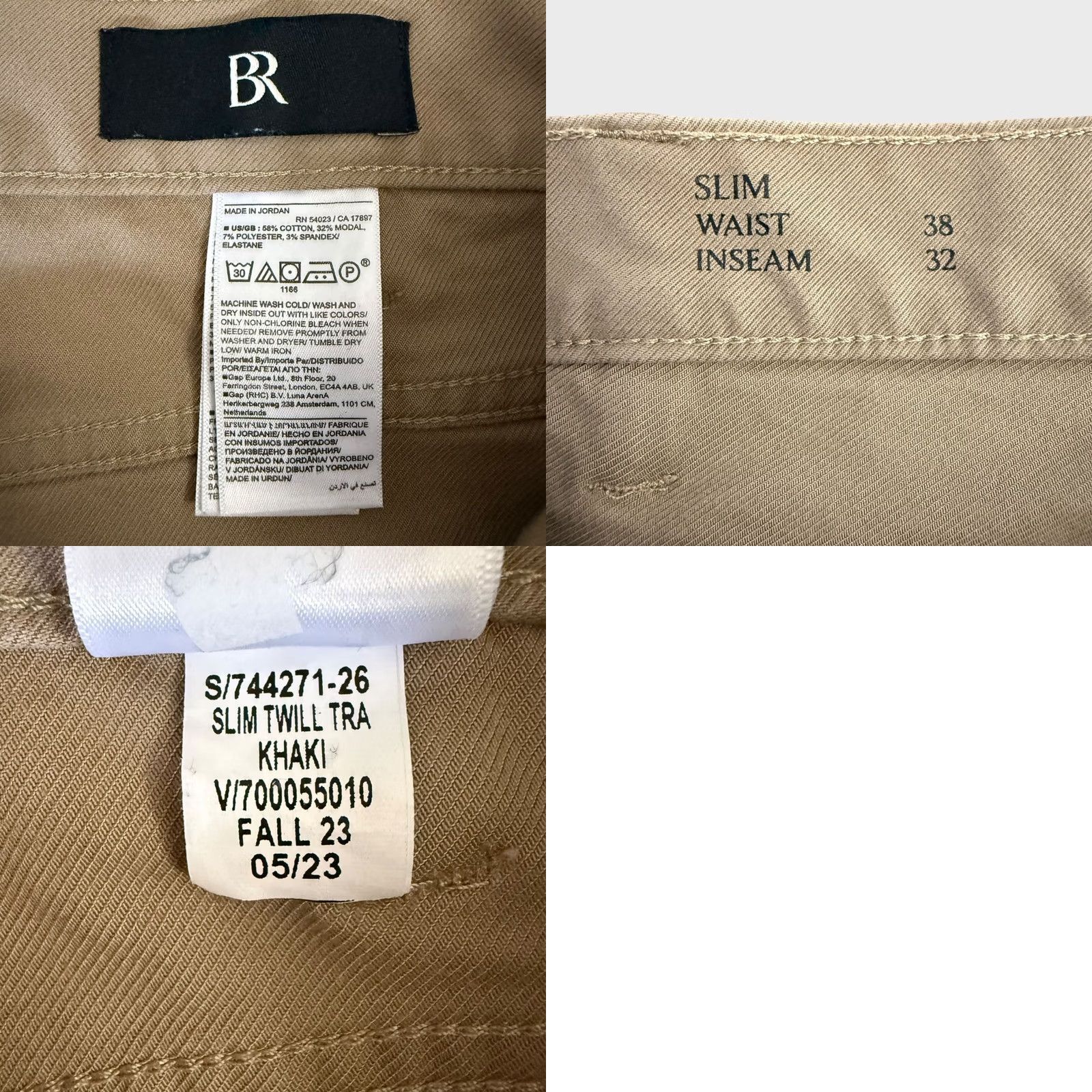 Banana Republic Banana Republic Slim Travelers Pant Khaki Men 38X32 Chino Flat Front 5-Pocket Stretch Casual Business Travel Summer Spring Fall Winter Size US 38 / EU 54 - 8 Thumbnail