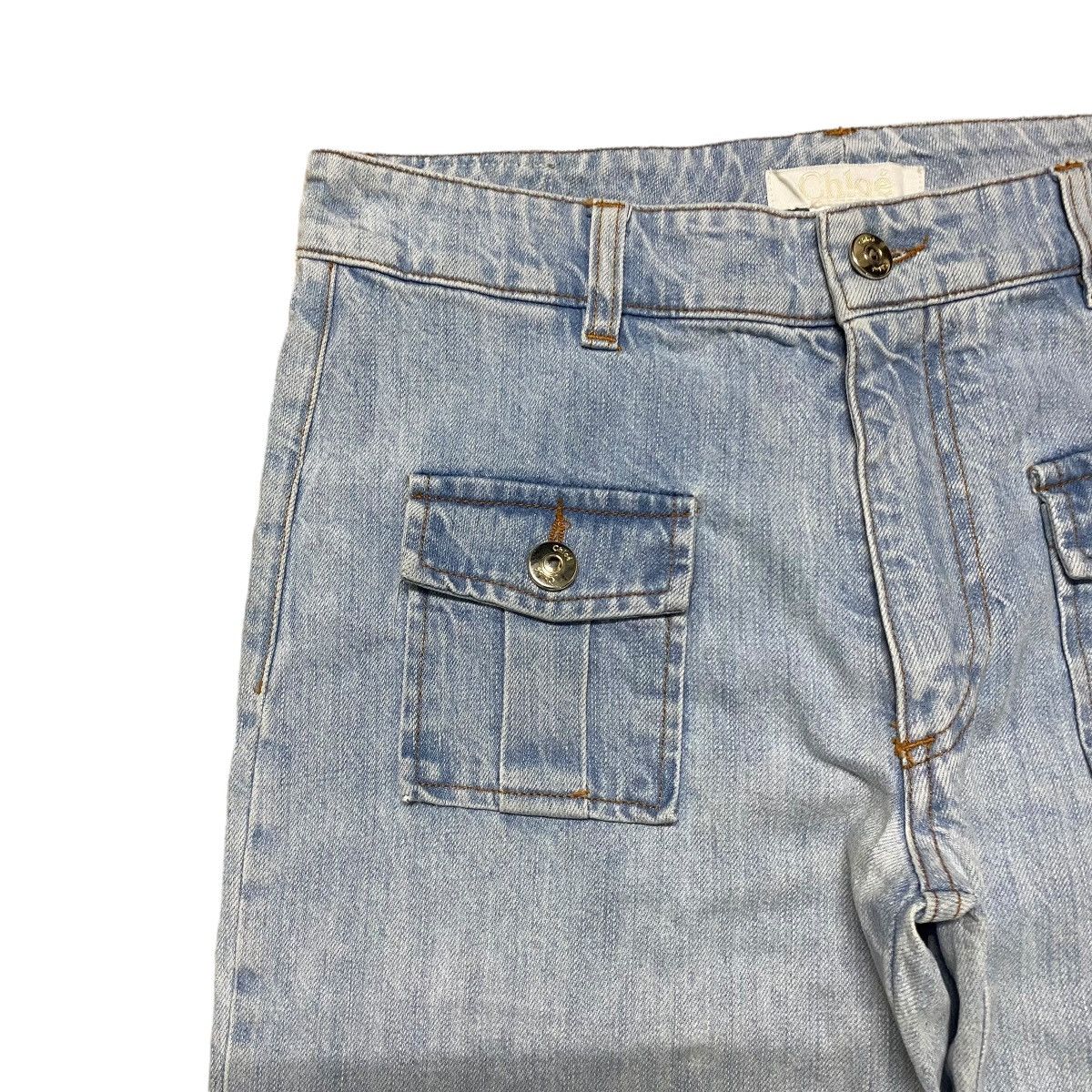 Chloe Denim Flare Jeans Bleu Delave