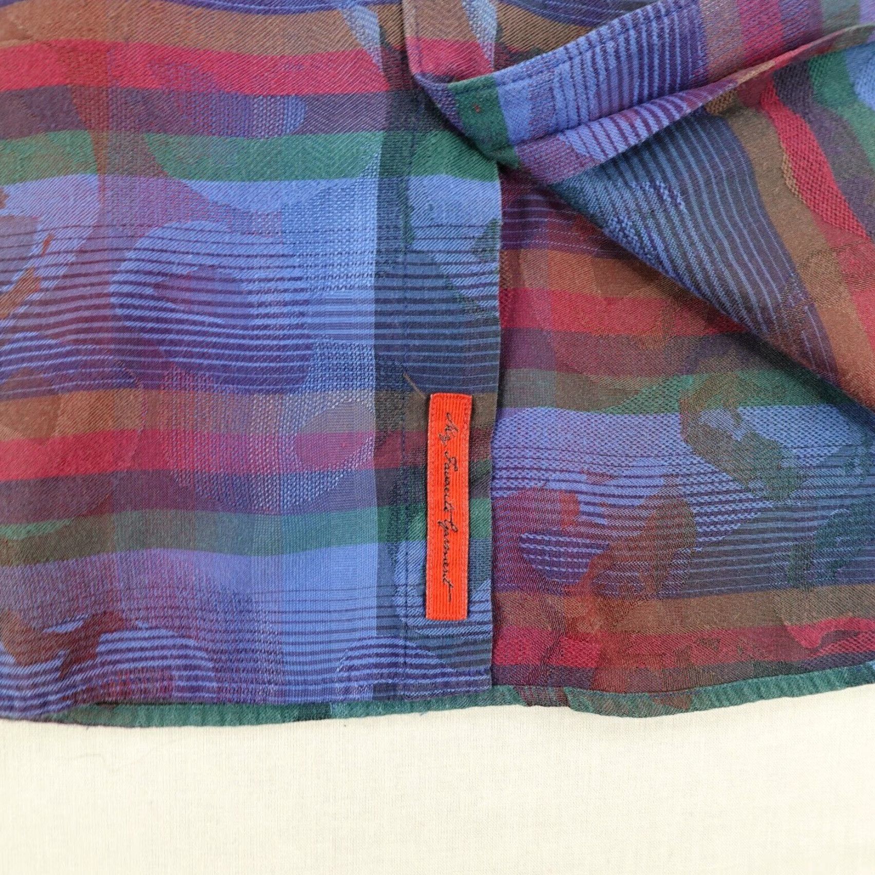 Luchiano Visconti Luchiano Visconti Shirt Mens XL Blue Plaid Button-Up Cotton Long Sleeve Geometric Designer Classic Size US XL / EU 56 / 4 - 4 Thumbnail