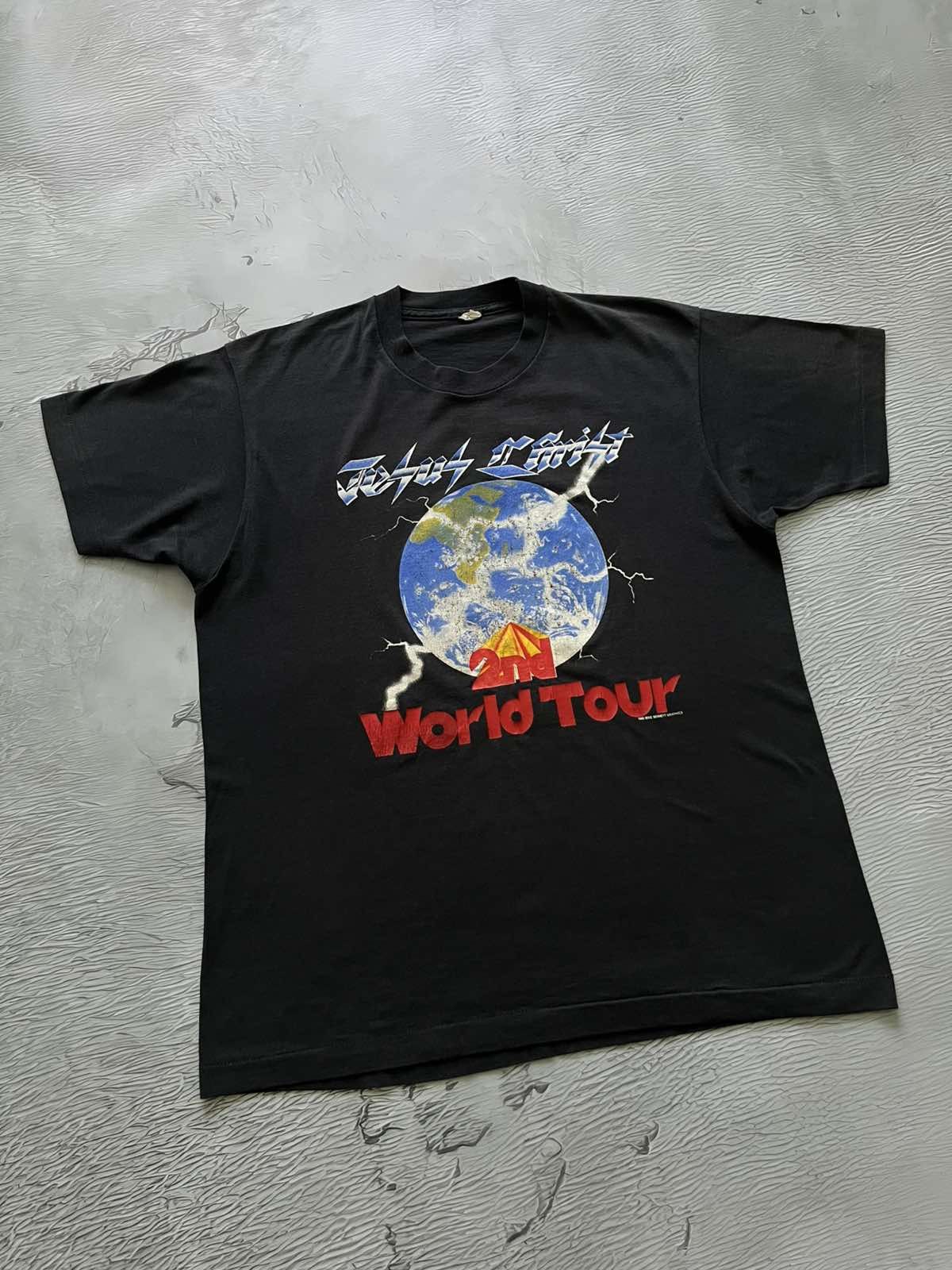 Vintage Vintage 80s Jesus Christ 2nd World Tour T Shirt – Â©1989 Size US M / EU 48-50 / 2 - 2 Thumbnail