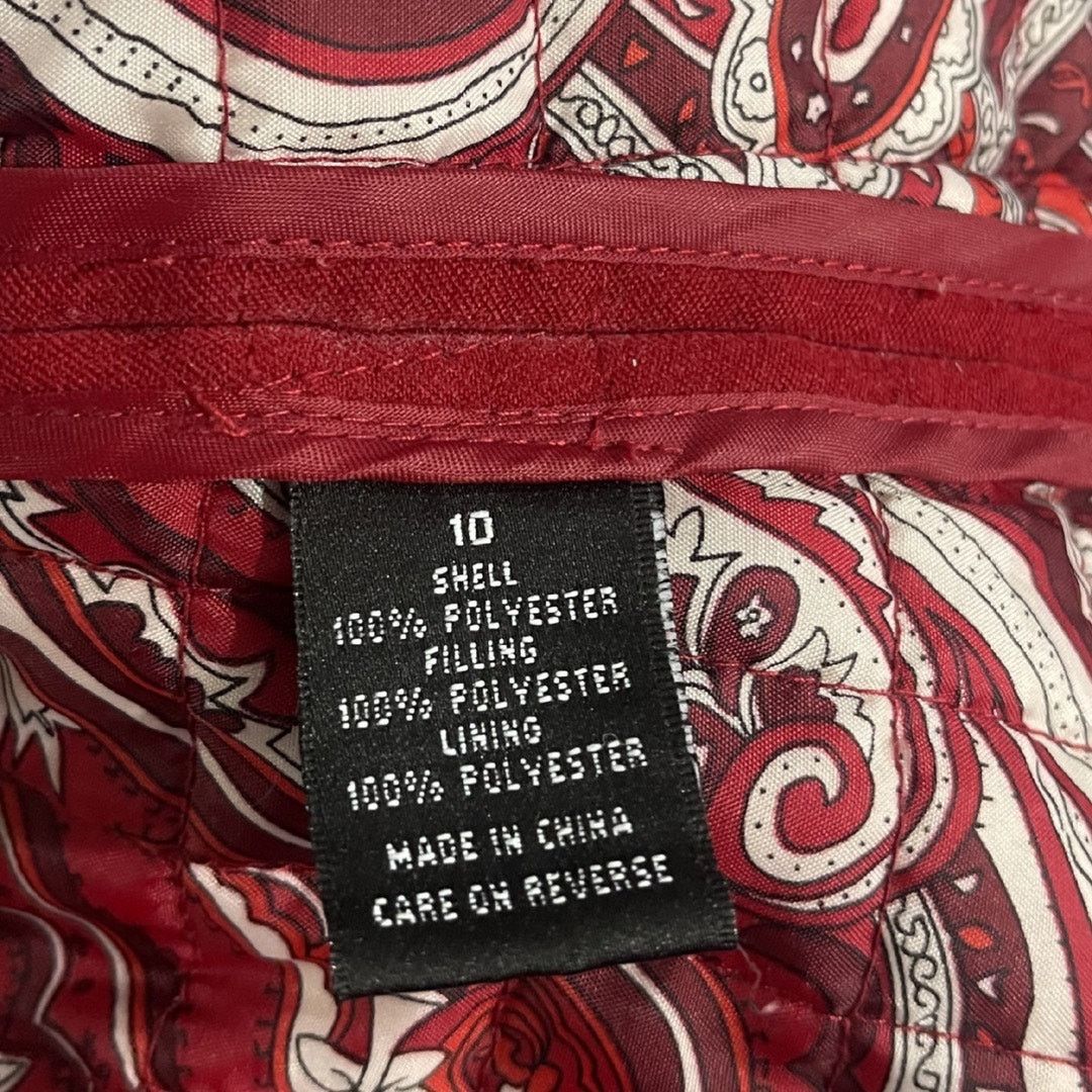 Other Briggs New York Red Quilted Shirt Jacket Snap Paisley Lined Size L / US 10 / IT 46 - 5 Thumbnail