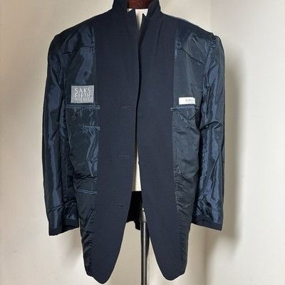 Hugo Boss Hugo Boss Mens Wool Blazer Saks Fifth Avenue Jacket Navy Siz Size 42R - 4 Thumbnail