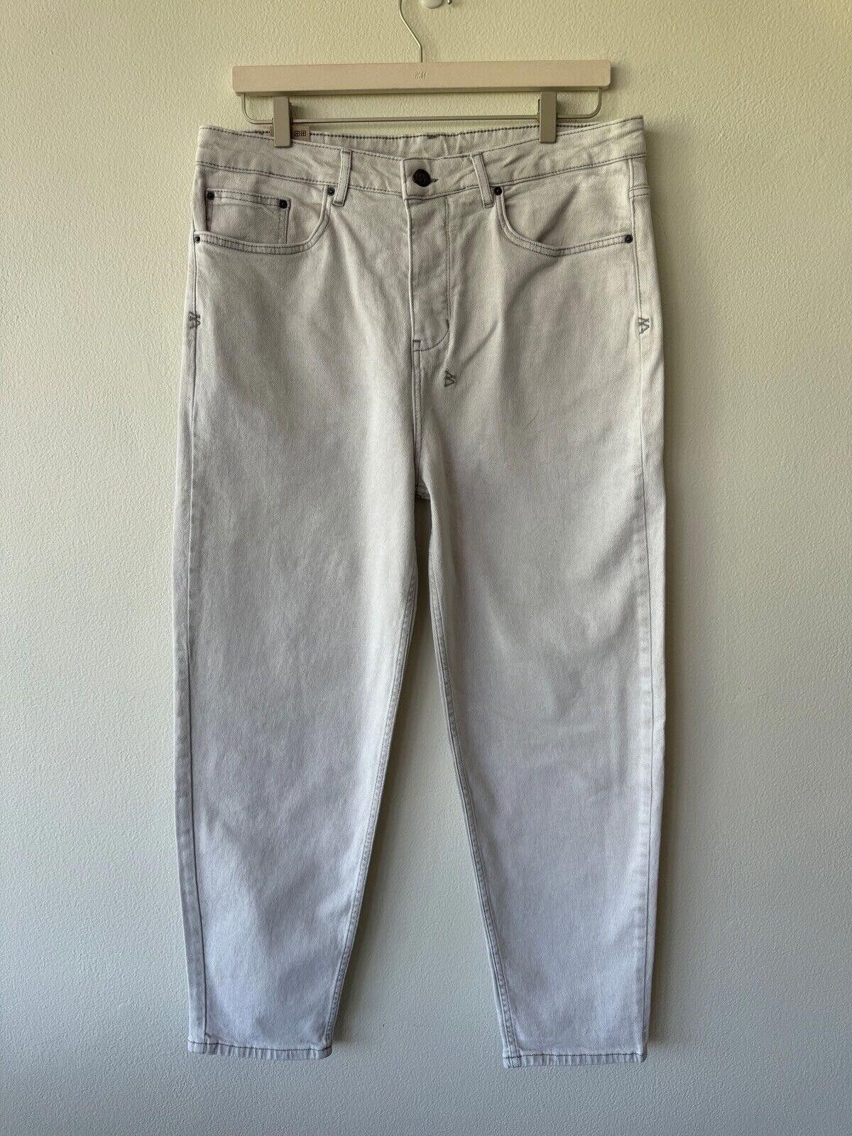 new Ksubi mens 36 denim jean habits off white wide leg large