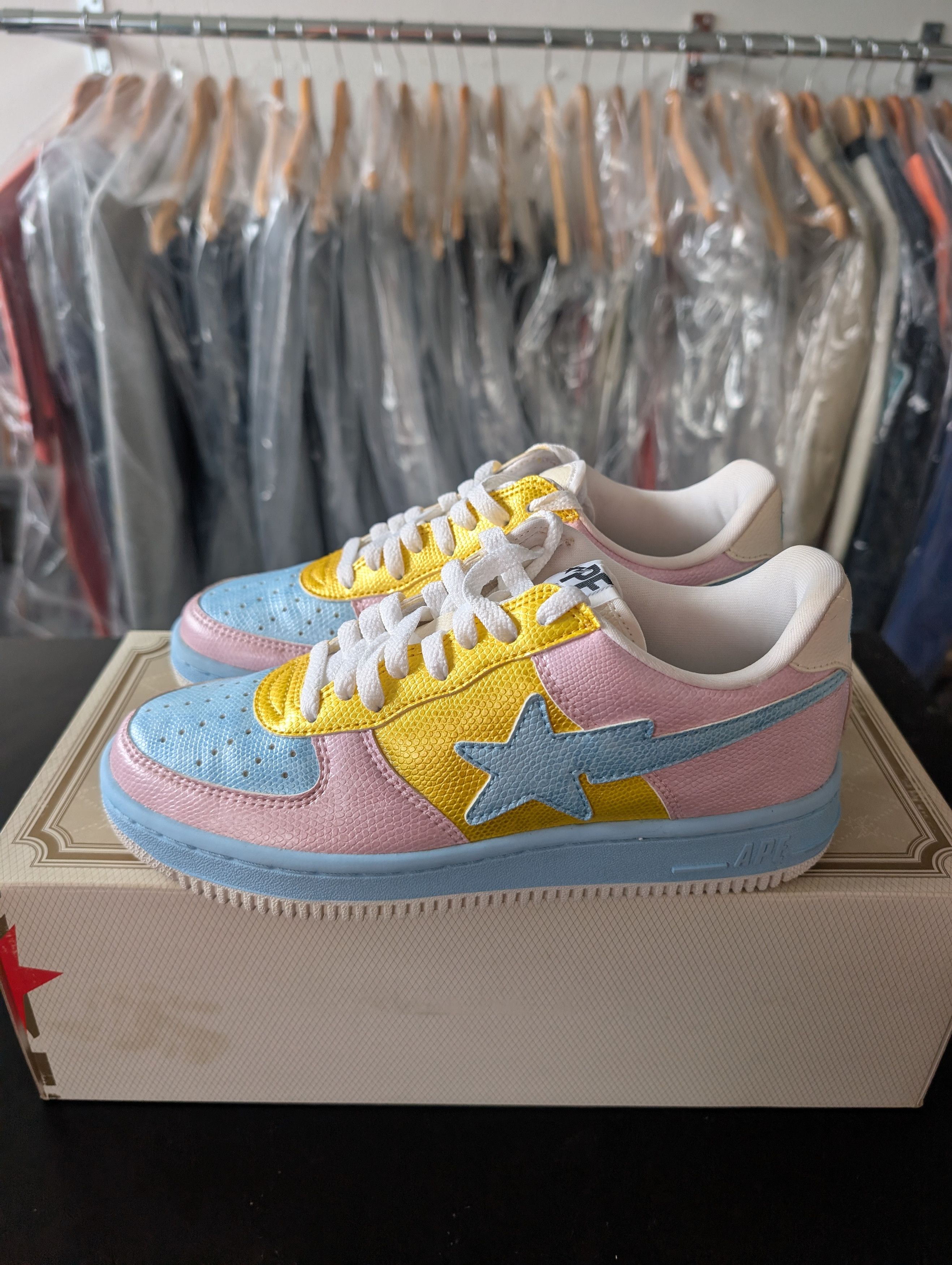 Bape Bapesta Sax/Pink Size US 6.5 / EU 39-40 - 1 Thumbnail