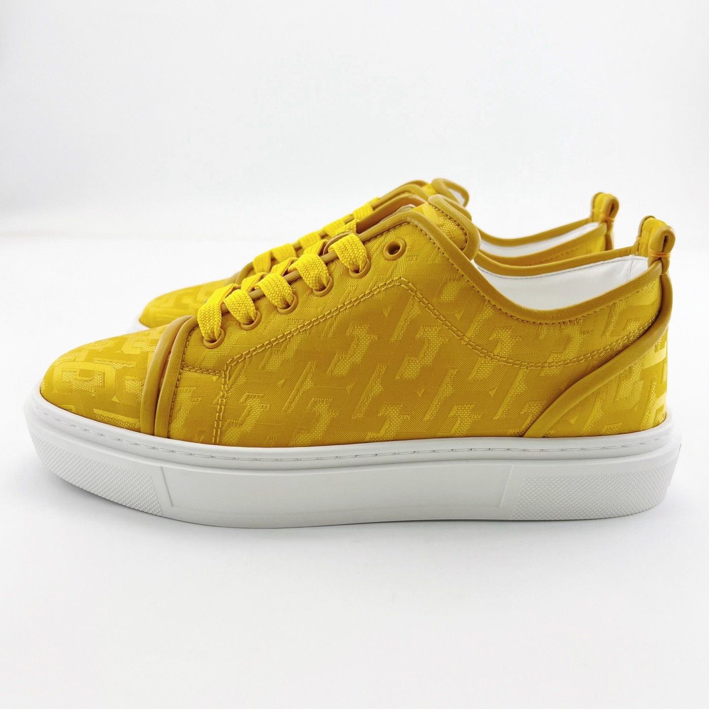 Christian Louboutin Christian Louboutin Yellow Embossed Red Sole Sneakers Size US 8 / EU 41 - 1 Thumbnail