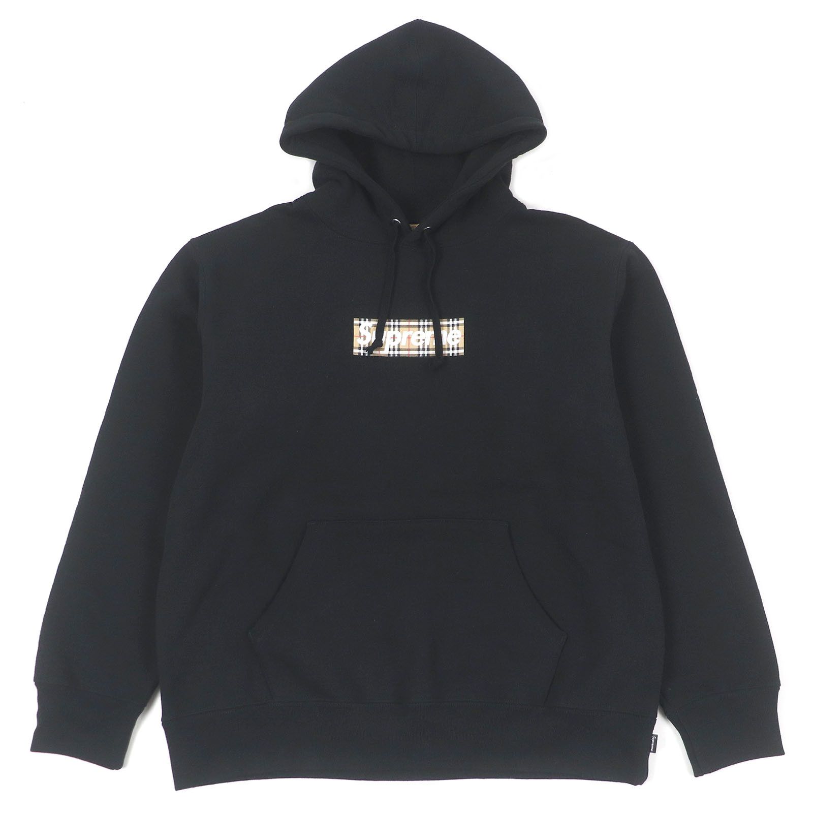 【人気】 Supreme × Burberry Box Logo Hooded Sweatshirt Supreme Burberry Box Logo Hoodie SS22 Black size Medium