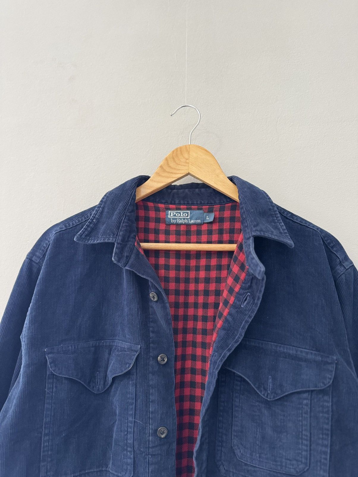 Polo Ralph Lauren Vintage Polo Ralph Lauren Velvet Blue Shirt Jacket 90s Size US L / EU 52-54 / 3 - 2 Thumbnail
