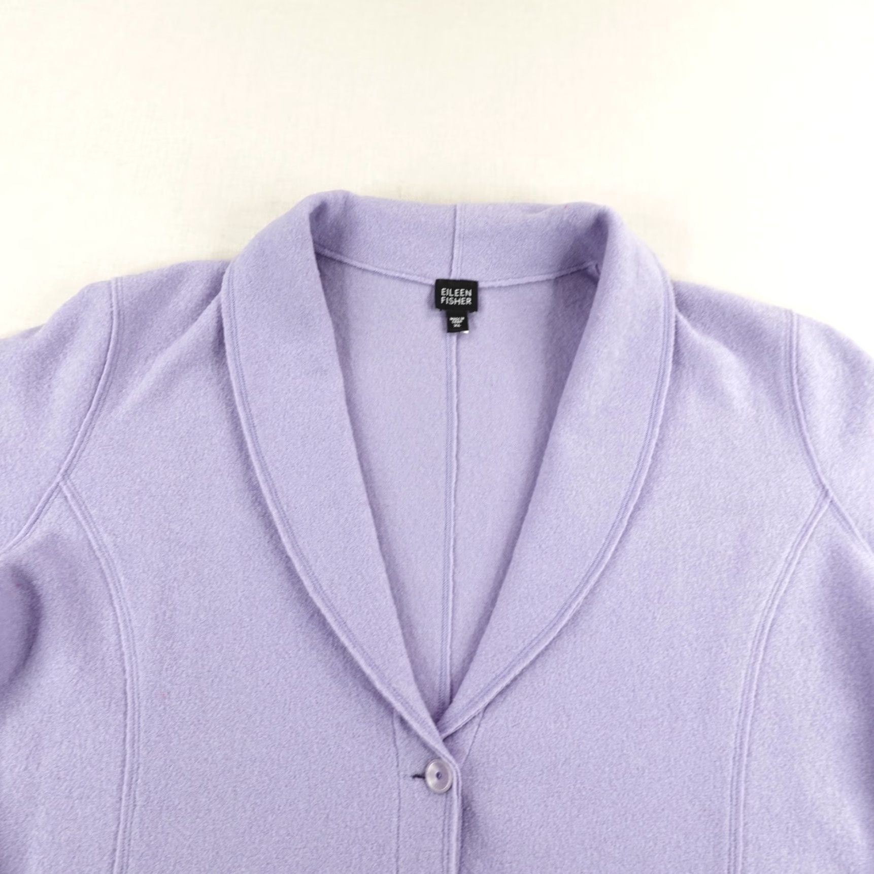 Eileen Fisher VINTAGE Eileen Fisher Blazer Jacket Womens XL Wool Blend Crop Classic Long Sleeve Purple Basic Coat Size XL / US 12-14 / IT 48-50 - 2 Thumbnail