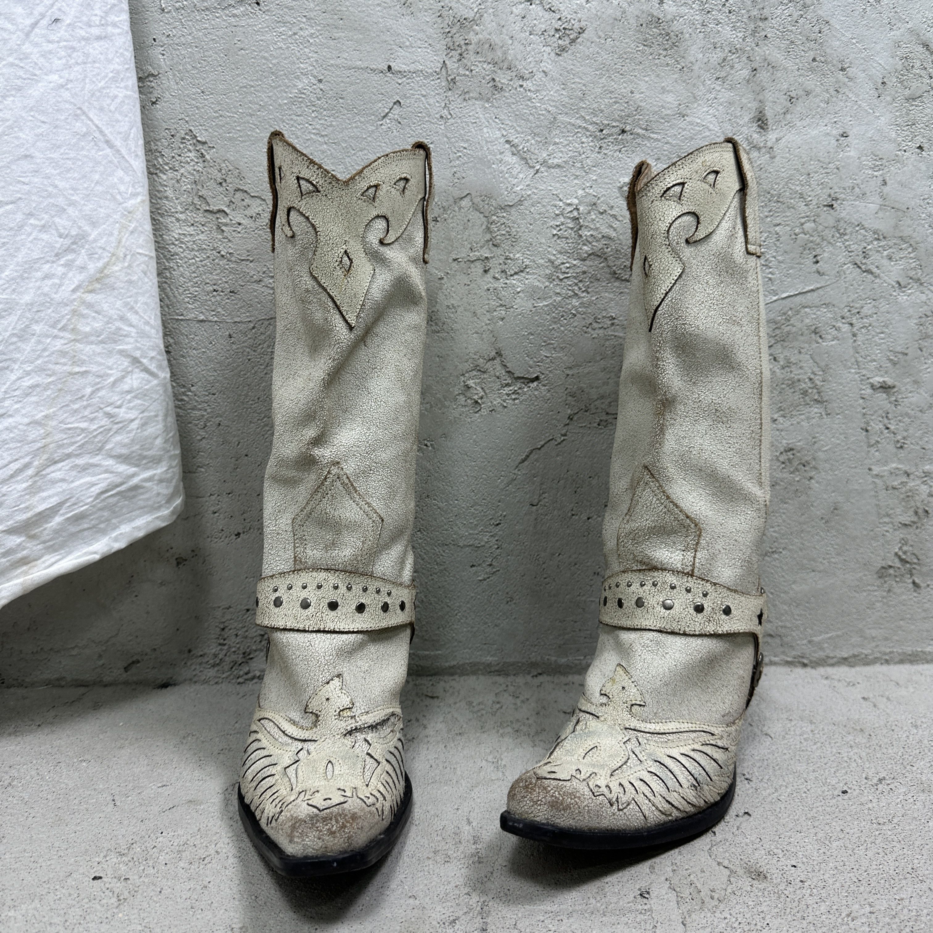 Vintage Vintage Cracked Leather Western Cowboy Boots Y2K Size US 9 / IT 39 - 5 Thumbnail