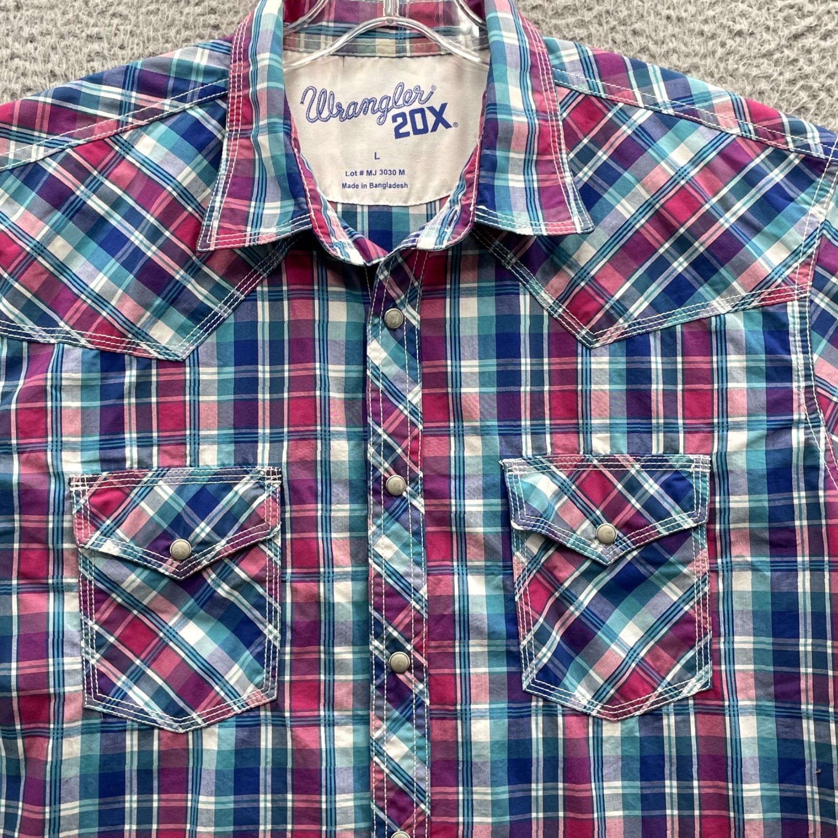 Wrangler VINTAGE Wrangler 20X Western Pearl Snap Shirt Men's Large Riding Cowboy Rodeo Wrancher Size US L / EU 52-54 / 3 - 3 Thumbnail