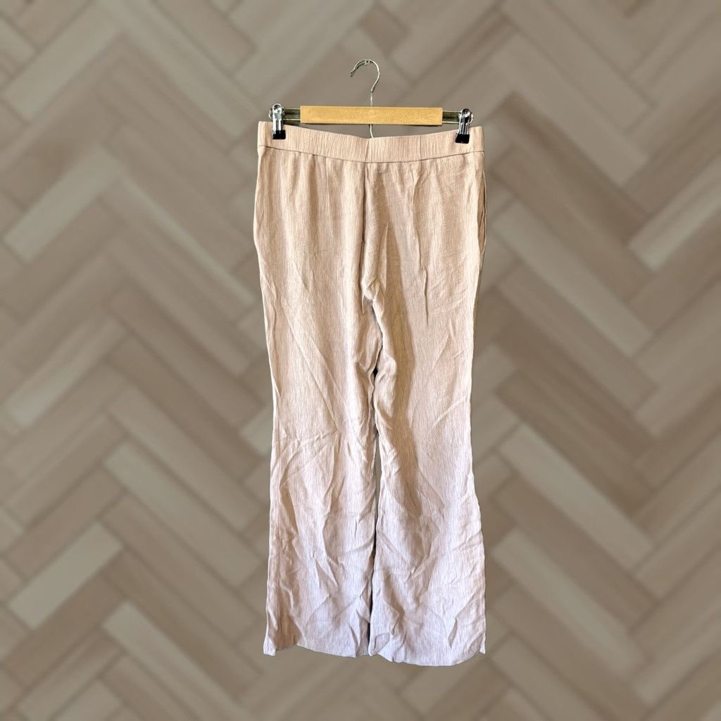 Zara Zara Cropped Linen Pants Beige Pull On Women L Long 29in Cropped Linen Pants Beige Women L Zara Size 36" / US 14 / IT 50 - 1 Thumbnail