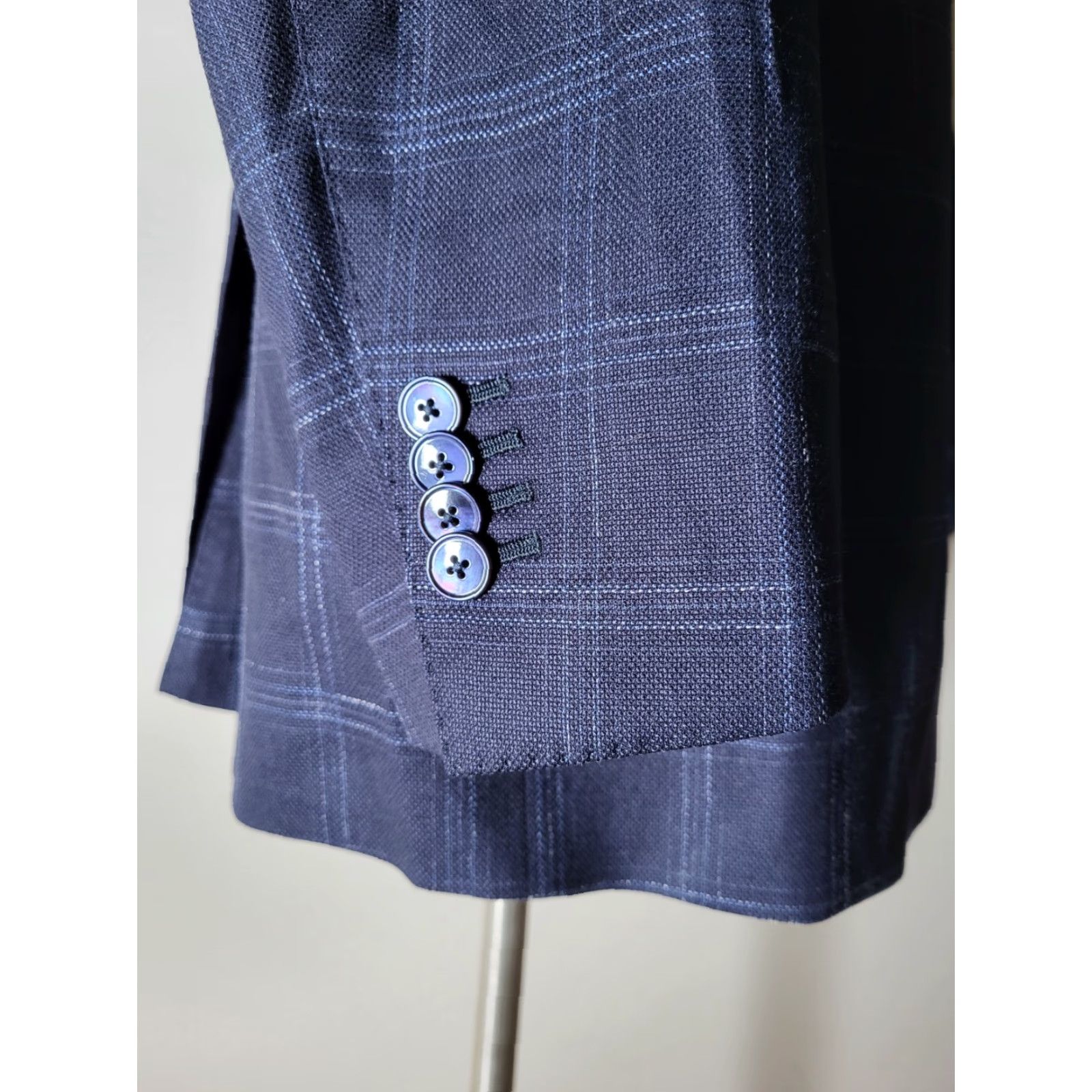 Suitsupply Suitsupply La Spalla Wool Silk Blue Black Plaid Jacket Blazer Sport Coat 46R Men Shirt? Size 46R - 5 Thumbnail