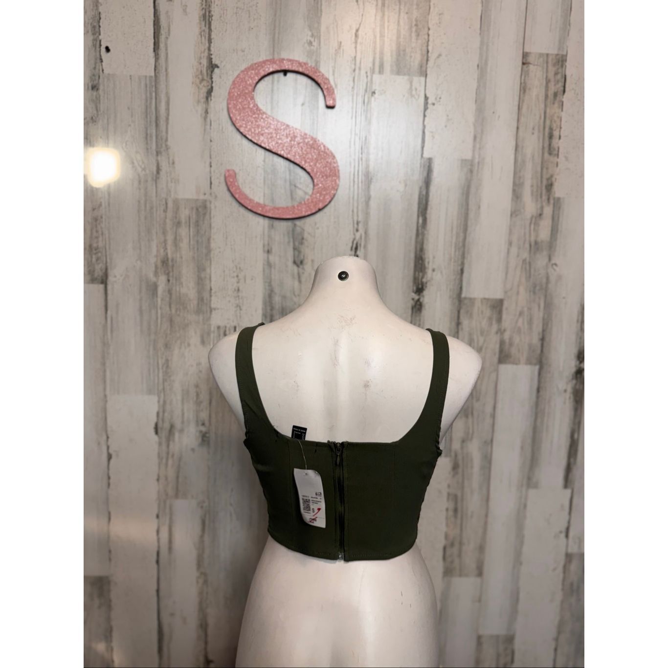 Forever 21 Forever 21 Green Square Neck Bustier Crop Top Size S Size S / US 4 / IT 40 - 3 Thumbnail