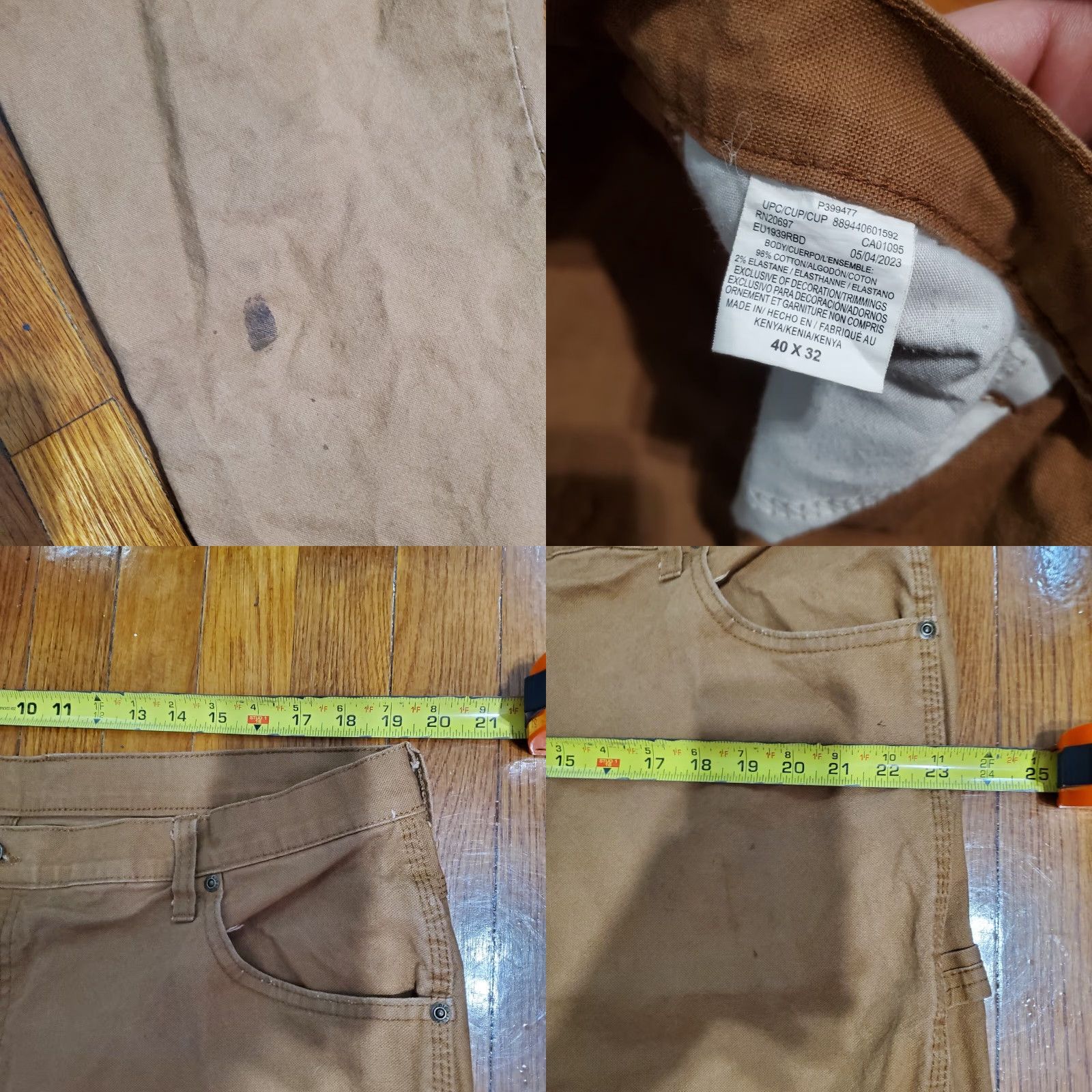 Dickies Dickies Jeans Mens 40x32 Brown Carpenter Straight Workwear Canvas Pants 5-Pocket Denim Petite? Size US 40 / EU 56 - 8 Thumbnail