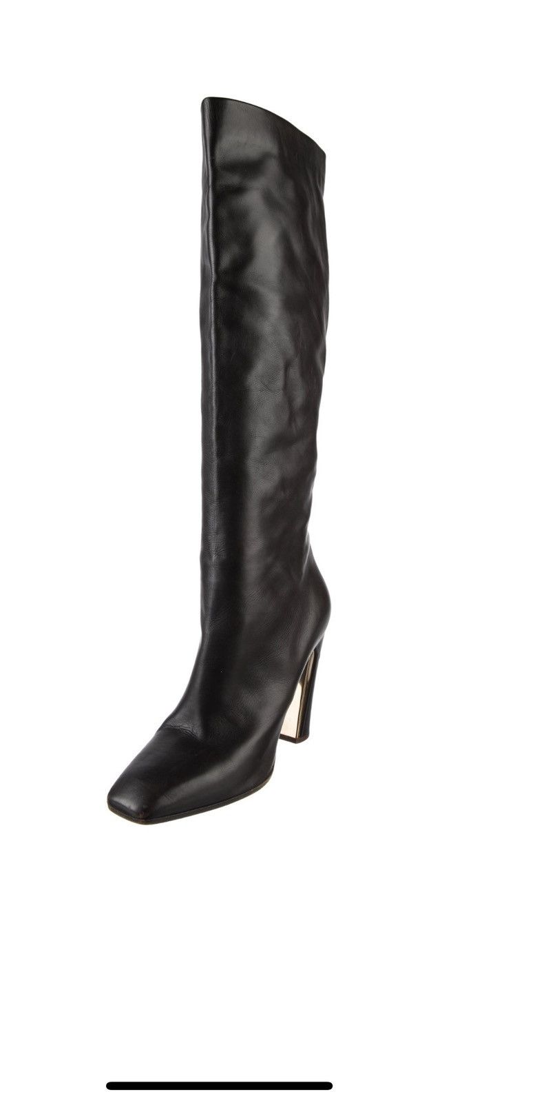 Salvatore Ferragamo Black leather knee high boots Size US 10 / IT 40 - 3 Thumbnail