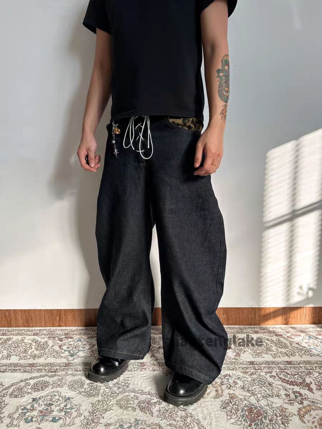 Jean xz utility loose baggy skate hiphop yuppie pattern jeans Size US 32 / EU 48 - 2 Thumbnail