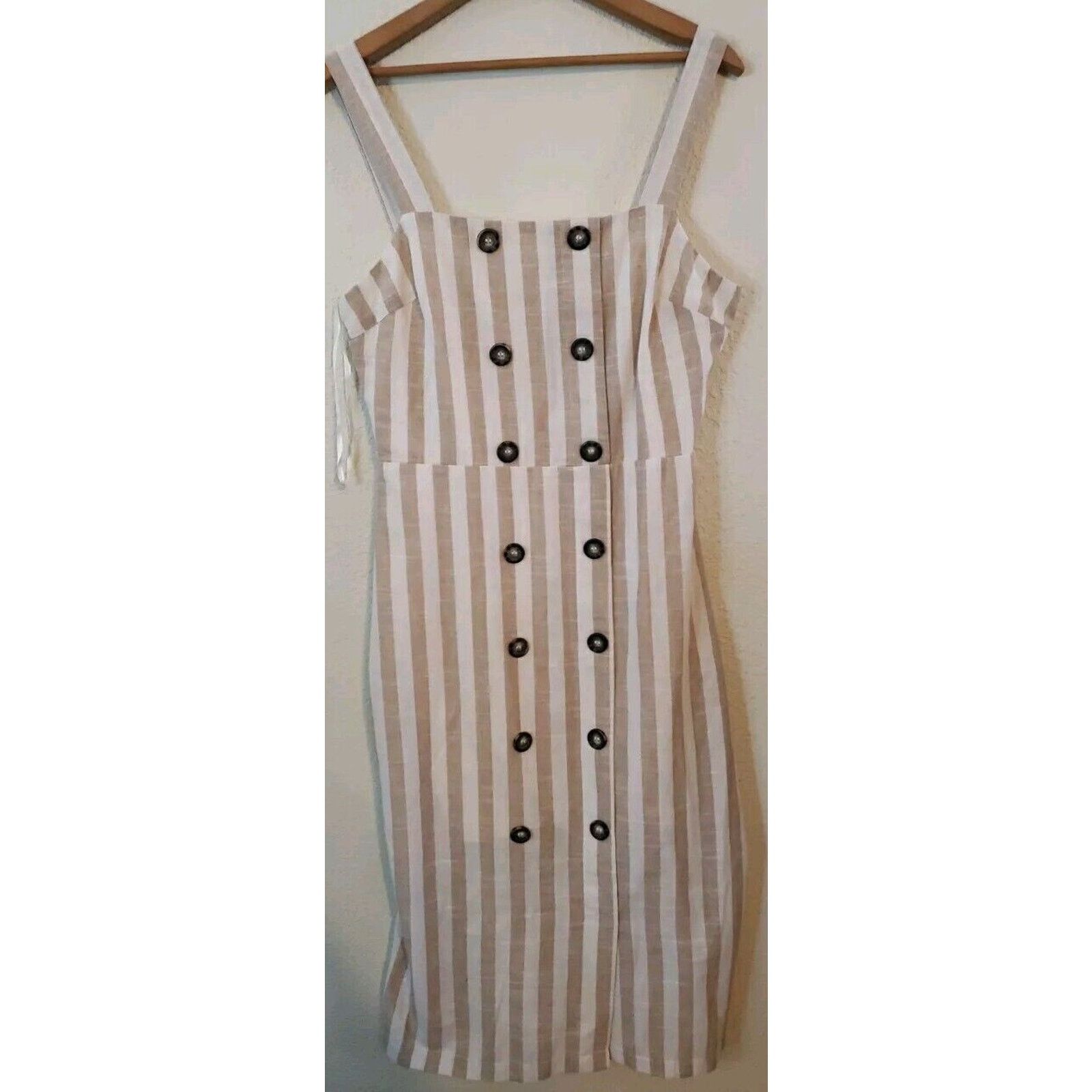Other New Max Studio Beige Striped Maxi Dress Womens Size 9 Boho Size M / US 6-8 / IT 42-44 - 1 Thumbnail