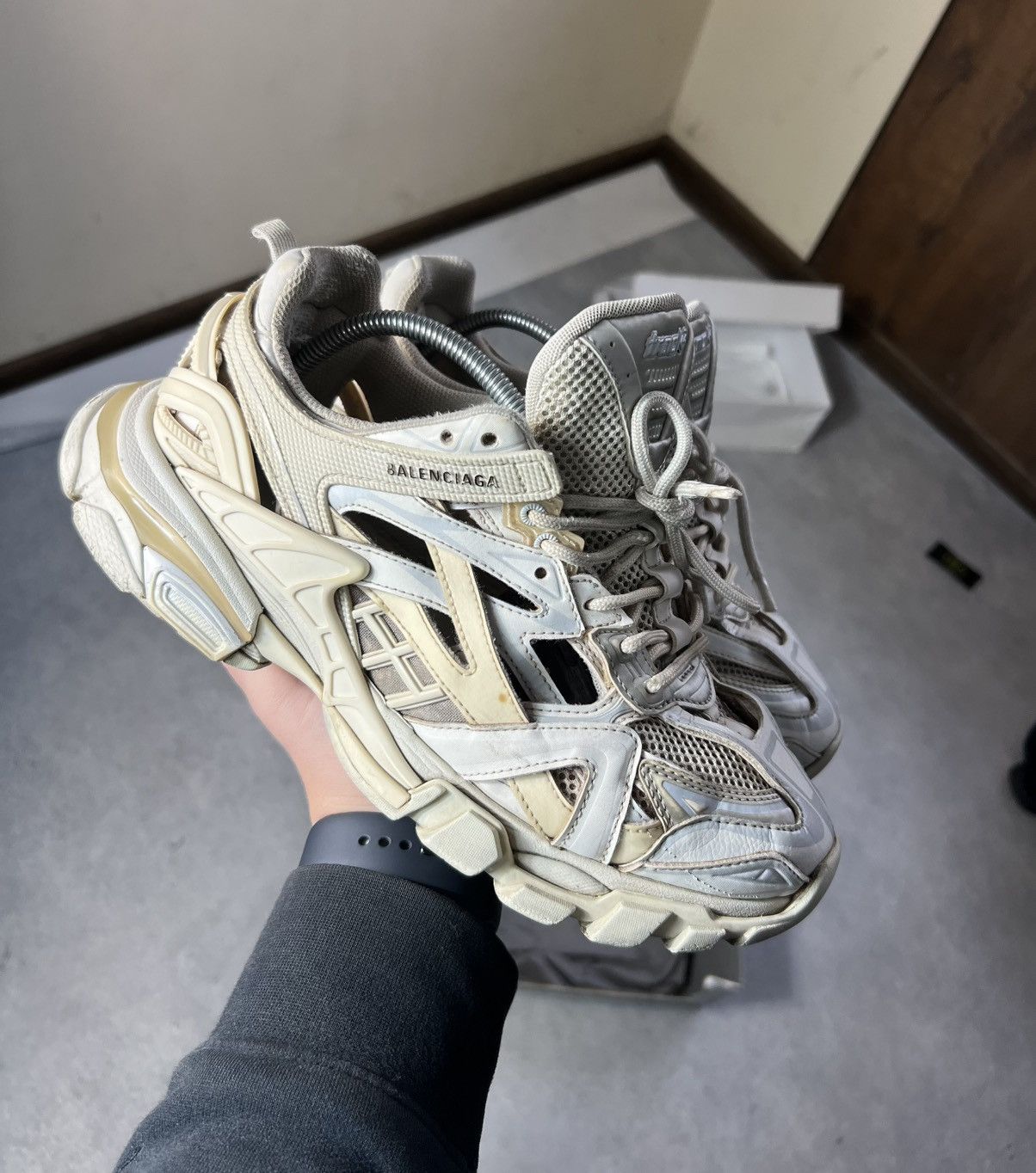 Balenciaga Size 8 - Balenciaga Track 2.0 White Beige Men’s Sneakers Size US 8 / EU 41 - 1 Thumbnail