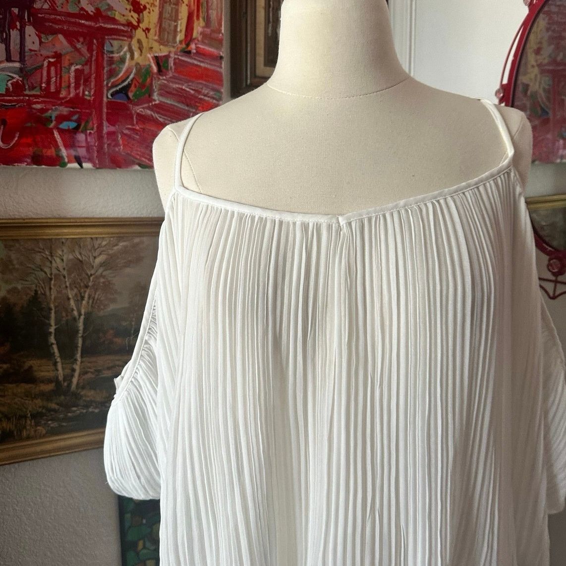 Forever 21 forever 21 sheer white mesh cold shoulder blouse top Size M / US 6-8 / IT 42-44 - 2 Thumbnail