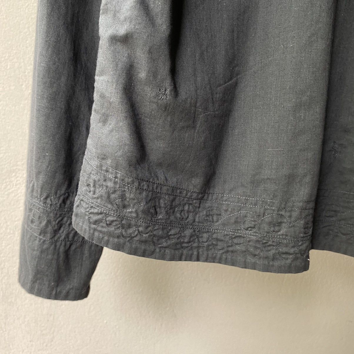 Issey Miyake Haath Dark Teal Embroidered Mandarin Shirt Size XS / US 0-2 / IT 36-38 - 16 Thumbnail
