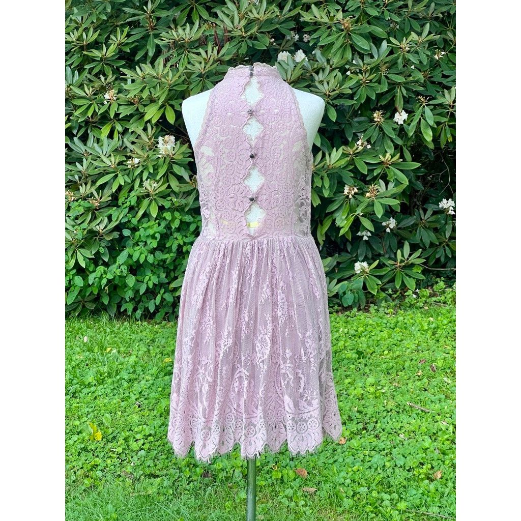 Free People Free People Verushka Dress Lilac Eyelash Lace Size 8 Size M / US 6-8 / IT 42-44 - 4 Thumbnail