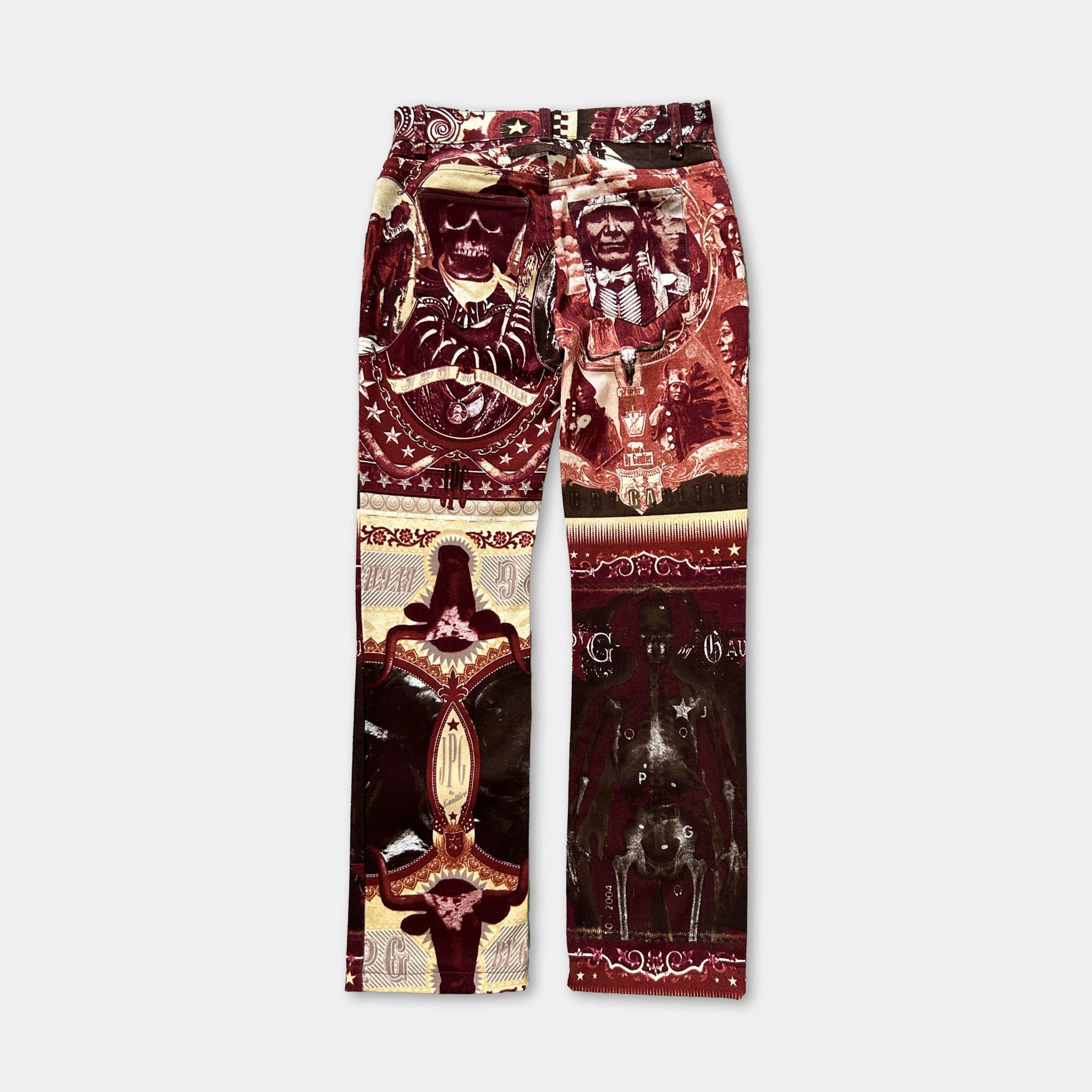 Jean Paul Gaultier Jean Paul Gaultier 2003 Native American Print Denim Size 25" / US 0 / IT 36 - 5 Thumbnail