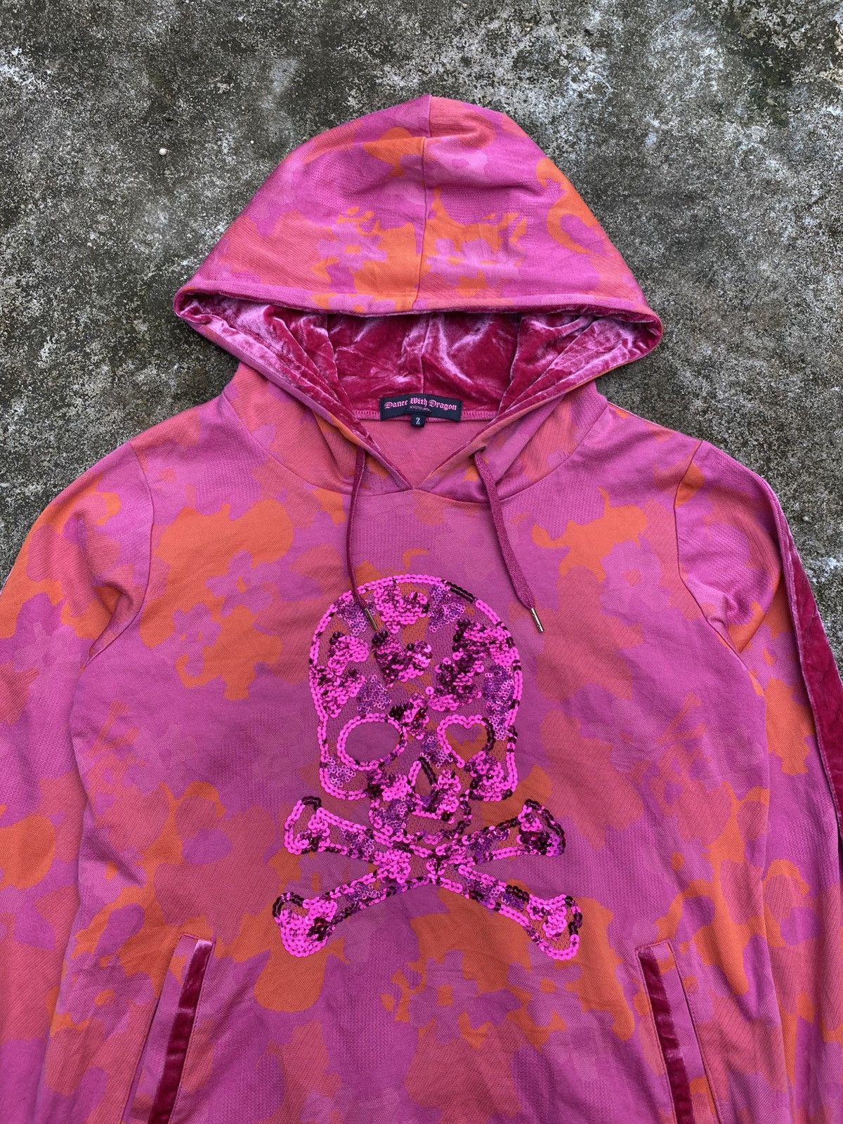 If Six Was Nine JAPANESE BRAND DANCE WITH DRAGON SKULL PINK HOODIES Size ONE SIZE - 2 Thumbnail