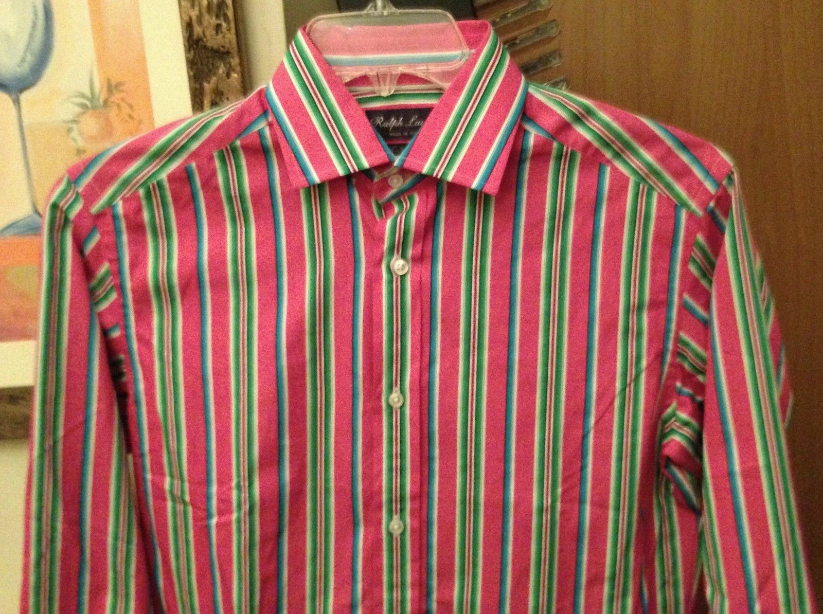 Ralph Lauren Purple Label Ralph Lauren Purple Label Striped Dress Shirt 15 Italy NWOT Size US M / EU 48-50 / 2 - 2 Thumbnail