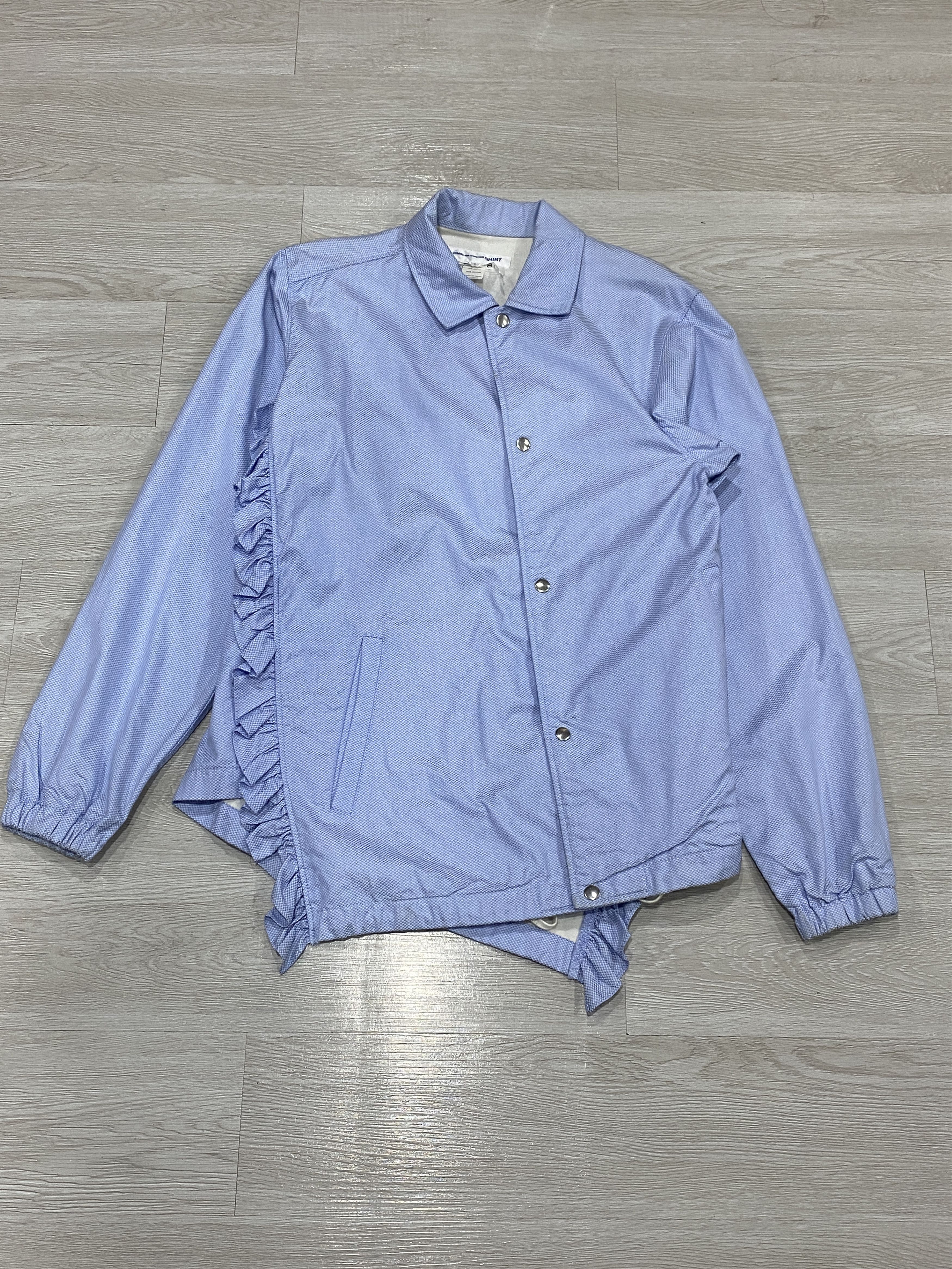Comme des Garcons × Comme des Garcons SHIRT COMME DES GARCONS LIGHT BLUE RUFFLED ASYMMERIC JACKET LARGE Size US L / EU 52-54 / 3 - 1 Thumbnail