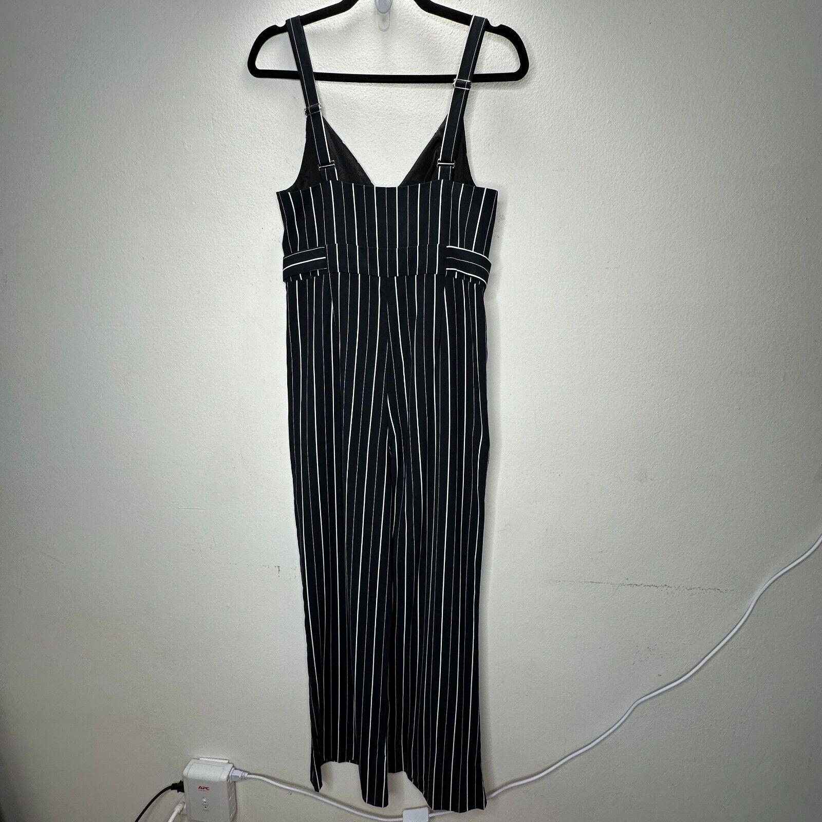 Other Dance & Marvel Pinstripe Cinched Wide Leg Front Zip Jumpsuit Size 27" / US 4 / IT 40 - 6 Thumbnail