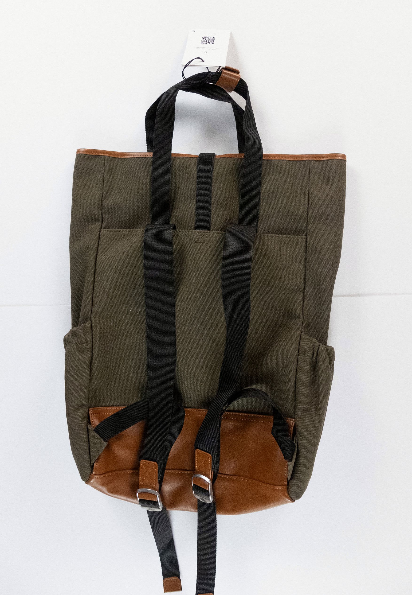 Paul Smith PS PAUL SMITH khaki green canvas leather backpack Size ONE SIZE - 9 Thumbnail