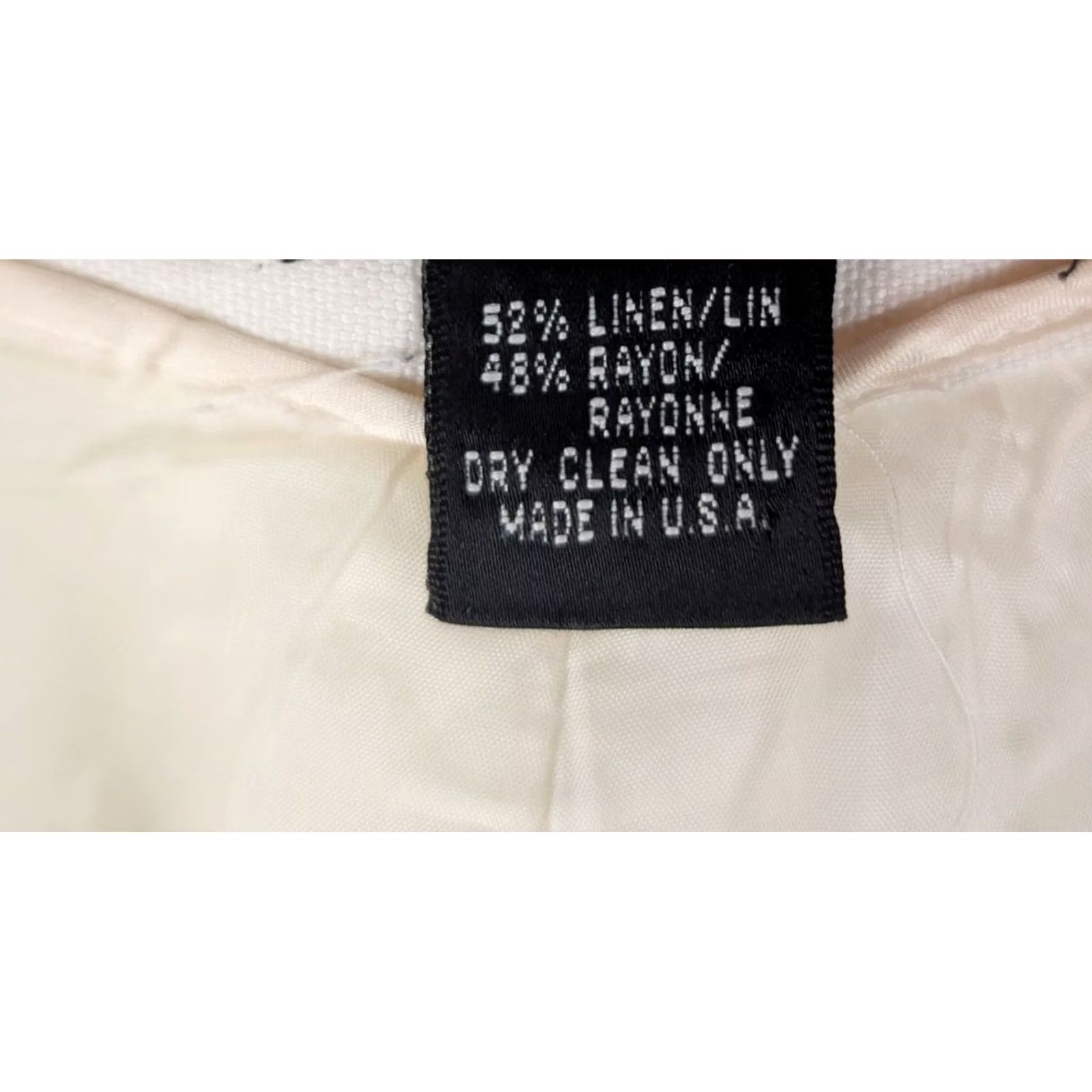 Ralph Lauren VINTAGE Ralph Lauren Collection Classics USA Linen Pants Ivory Wide-Leg 12 Vintage 90s Womens Size 34" / US 12 / IT 48 - 7 Thumbnail