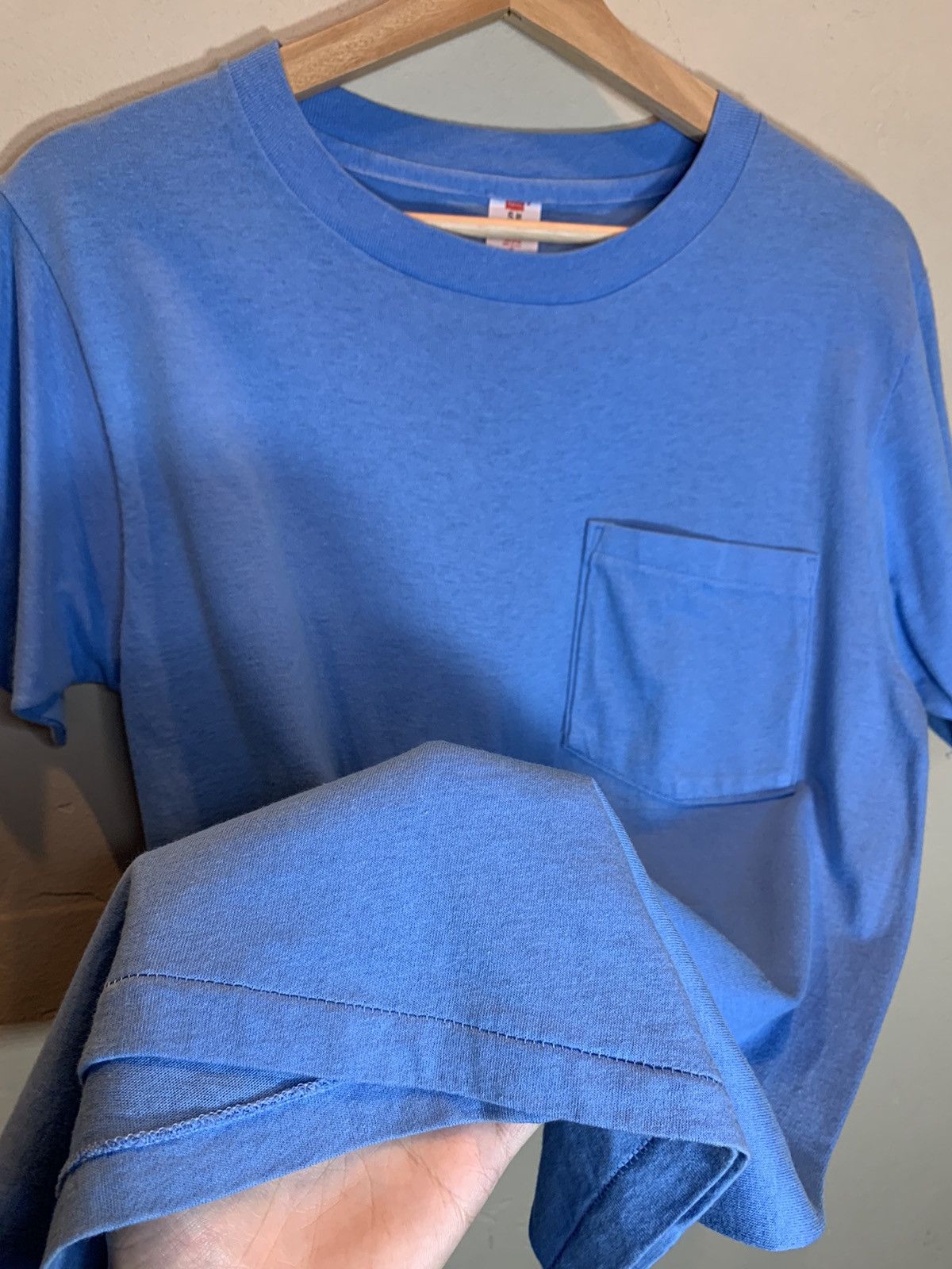 Vintage RARE* Vintage 70’s Single Stitch USA-Made Blank Pocket Shirt Size US S / EU 44-46 / 1 - 3 Thumbnail