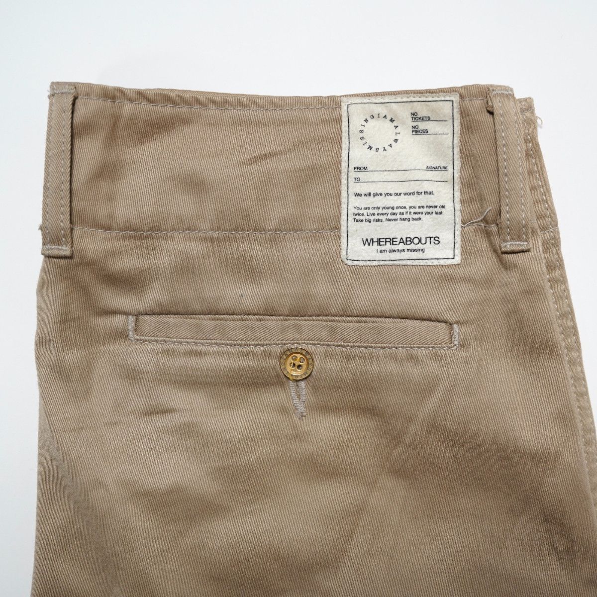 Japanese Brand WHEREABOUTS Chino Pants Beige Size US 36 / EU 52 - 4 Thumbnail