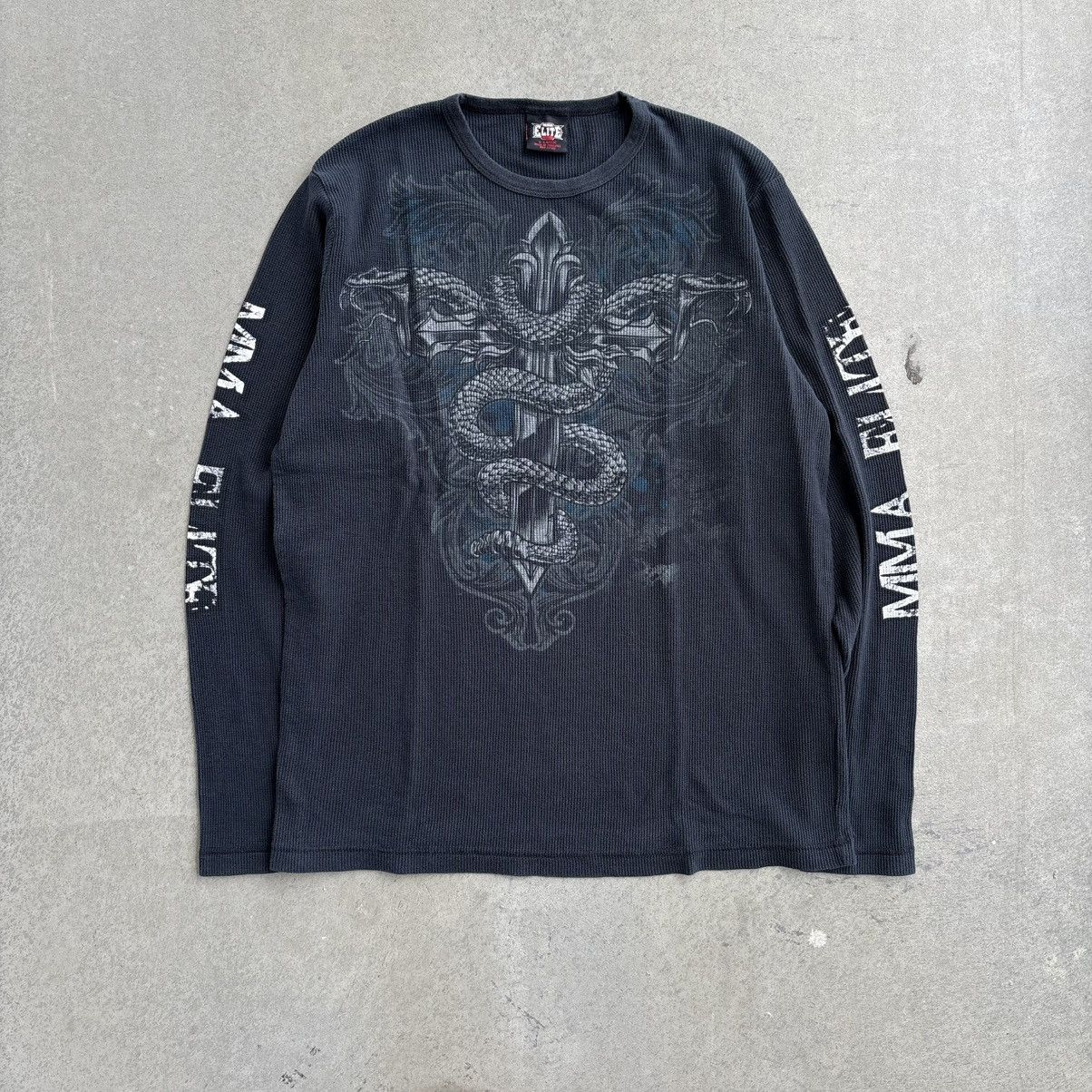Affliction × Tapout Vintage Y2K MMA Elite Black Thermal Affliction Gothic XL Size US XL / EU 56 / 4 - 12 Thumbnail