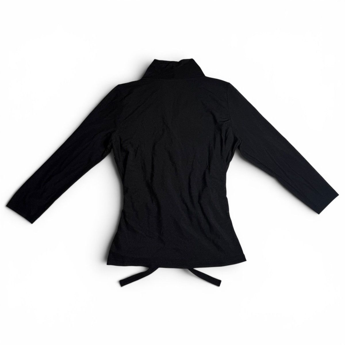 Other Vintage Juliette Black Draped Cowl Neck Blouse w/ Waist Tie Size M / US 6-8 / IT 42-44 - 6 Thumbnail