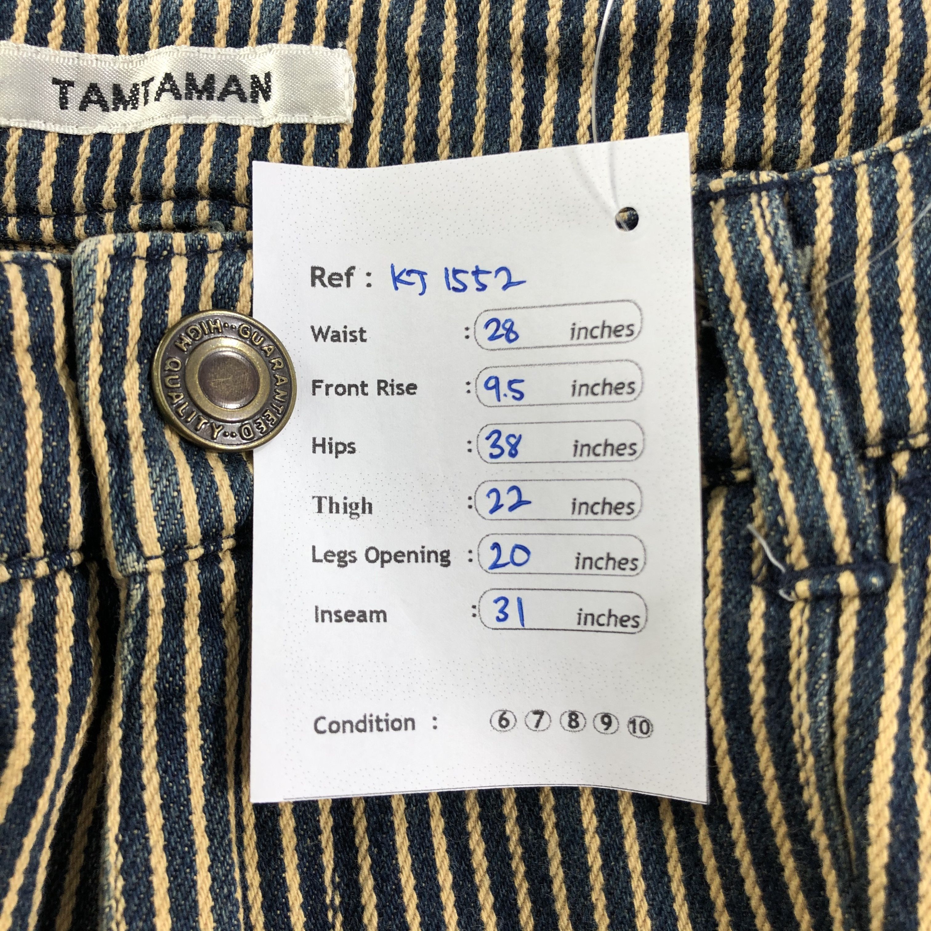 Japanese Brand Japanese Brand Tamtaman Jeans Hikory Baggy Denim KJ1552 Size 28" / US 6 / IT 42 - 9 Thumbnail