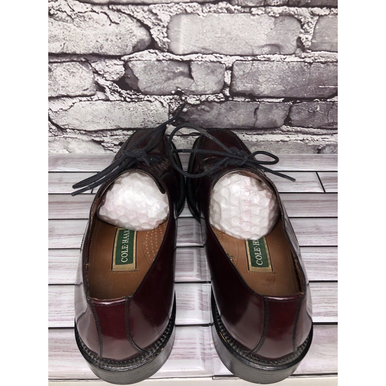 Cole Haan Cole Haan Burgundy Leather Square Toe Oxfords Dress Shoes Me Size US 11 / EU 44 - 9 Thumbnail