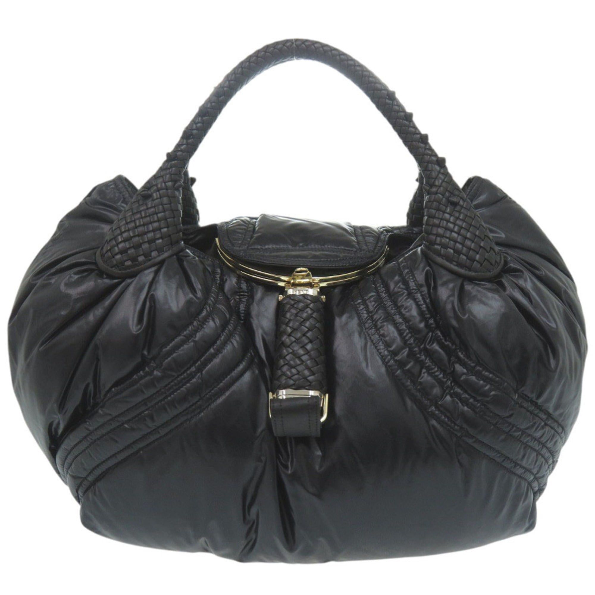 Excellent condition Fendi x Moncler Spy Bag nylon and leather black handbag item number 0849