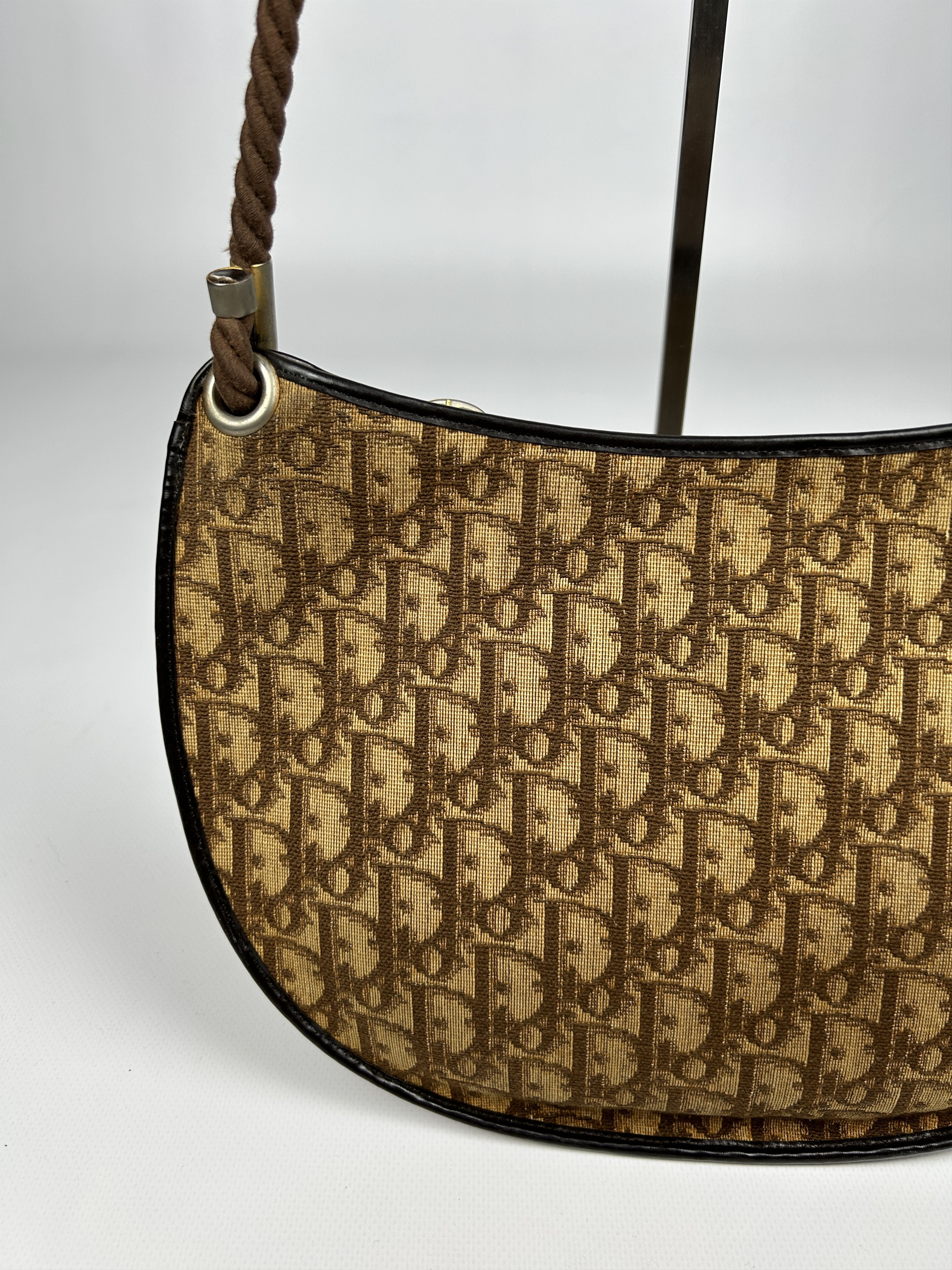 Dior Vintage 80s Dior trotter oblique monogram rope shoulder bag Size ONE SIZE - 9 Thumbnail
