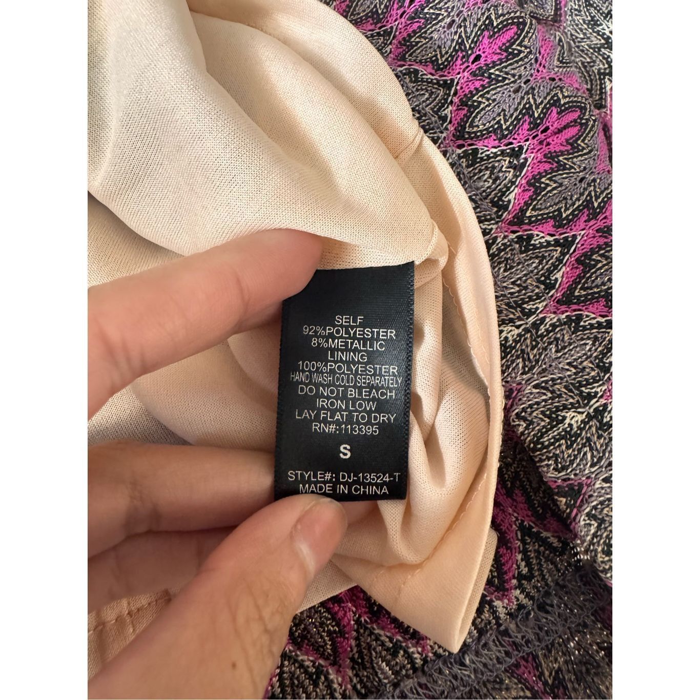 Other Ark & Co. Metallic Chevron Knit Bodycon Dress Small Pink Bla Size S / US 4 / IT 40 - 3 Thumbnail