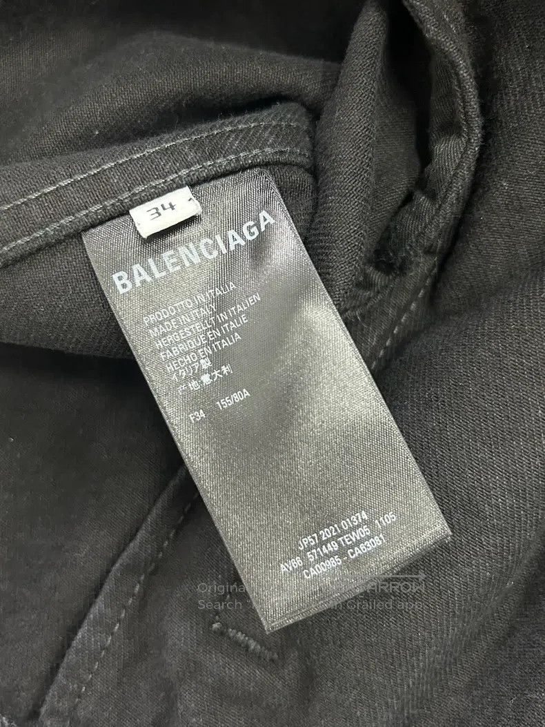 Balenciaga Balenciaga Black denim jacket with large logo and crystals Size XXS / US 00 / IT 34 - 9 Thumbnail
